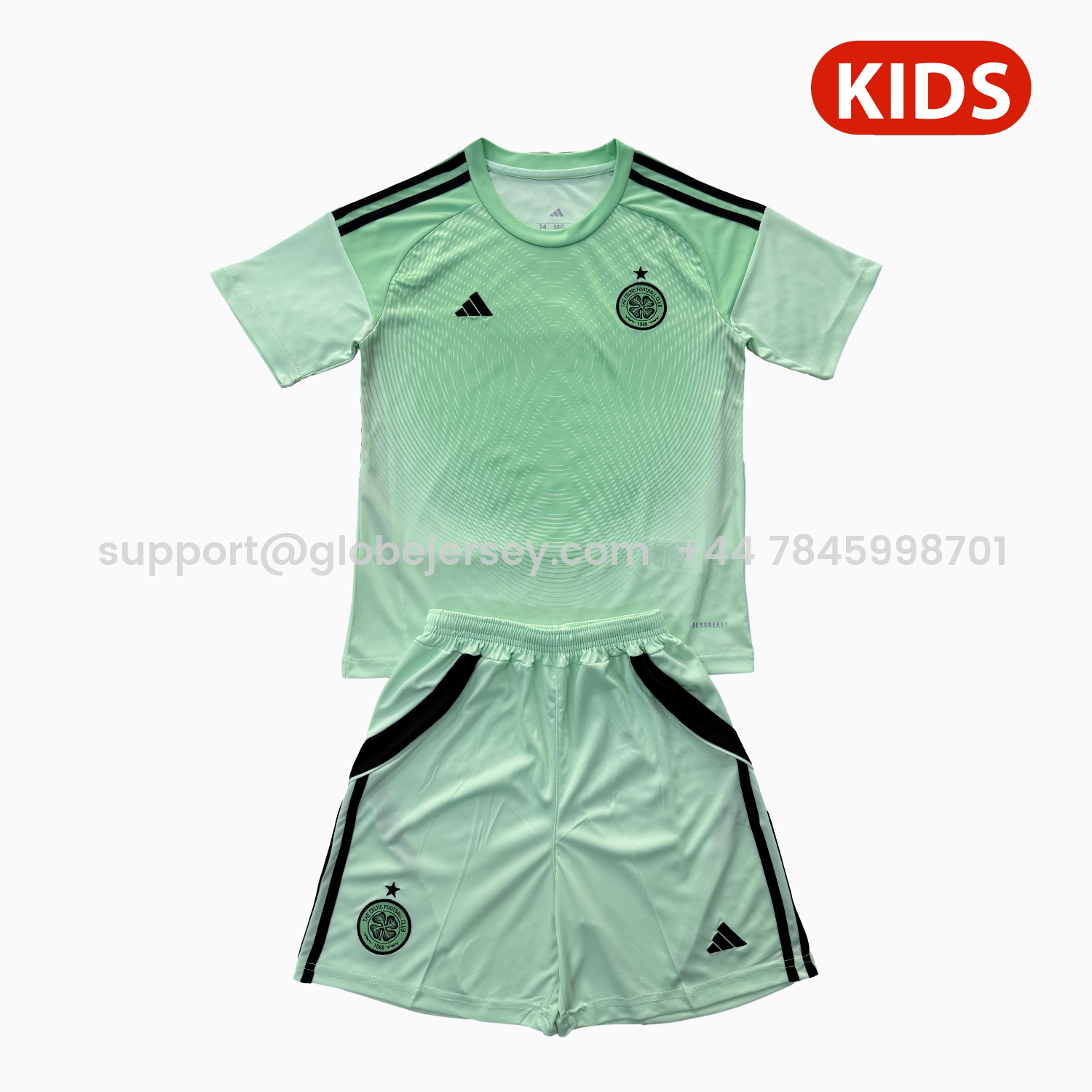GlobeJersey-Celtic 25-26 Green Goalkeeper Kids Kit