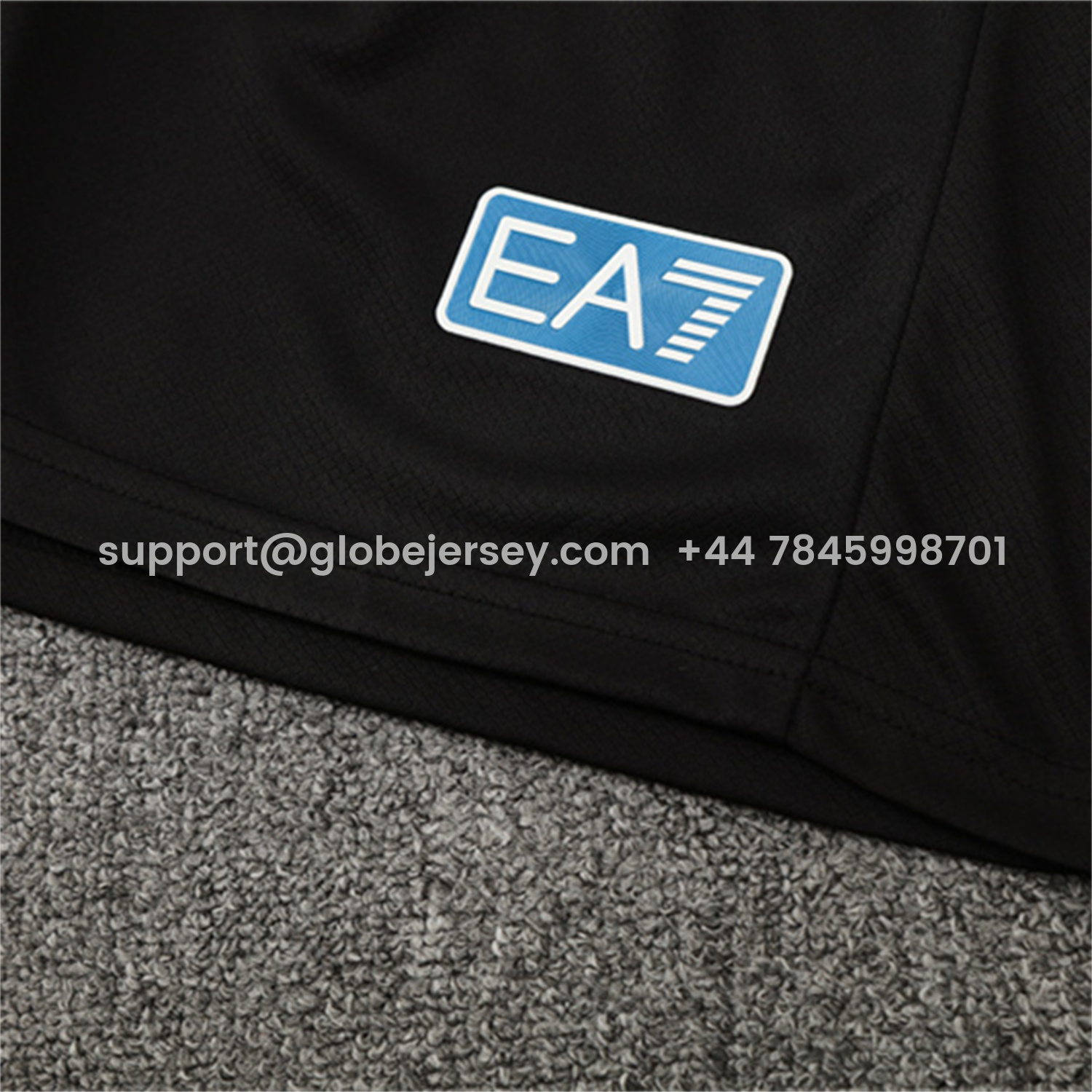 GlobeJersey-Napoli 25-26 Kids Short-Sleeve Training Set - Blue Mecha Top & Black Shorts