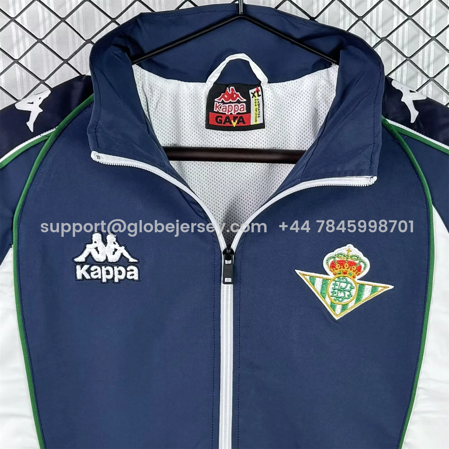 GlobeJersey-Retro Real Betis 1997-98 Deep Blue And White Windbreaker