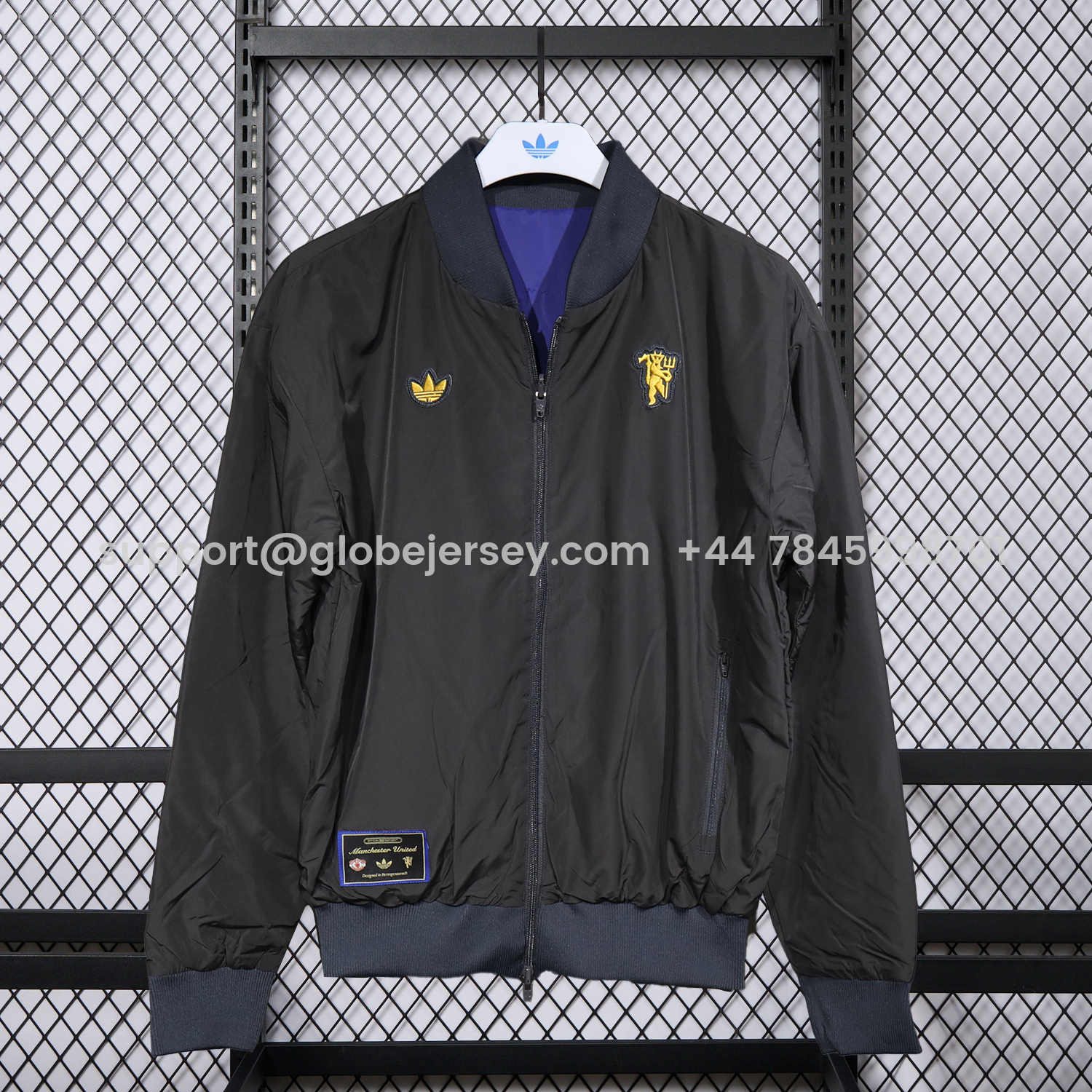 GlobeJersey-Manchester United 25-26 Double Sided Reversible Windbreaker - Black & Purple