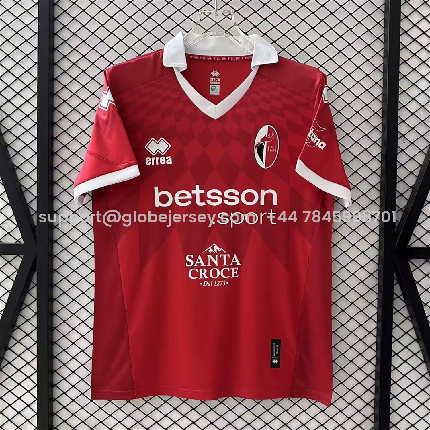 GlobeJersey-SSC Bari 25-26 Away Red Jersey - Fans Version