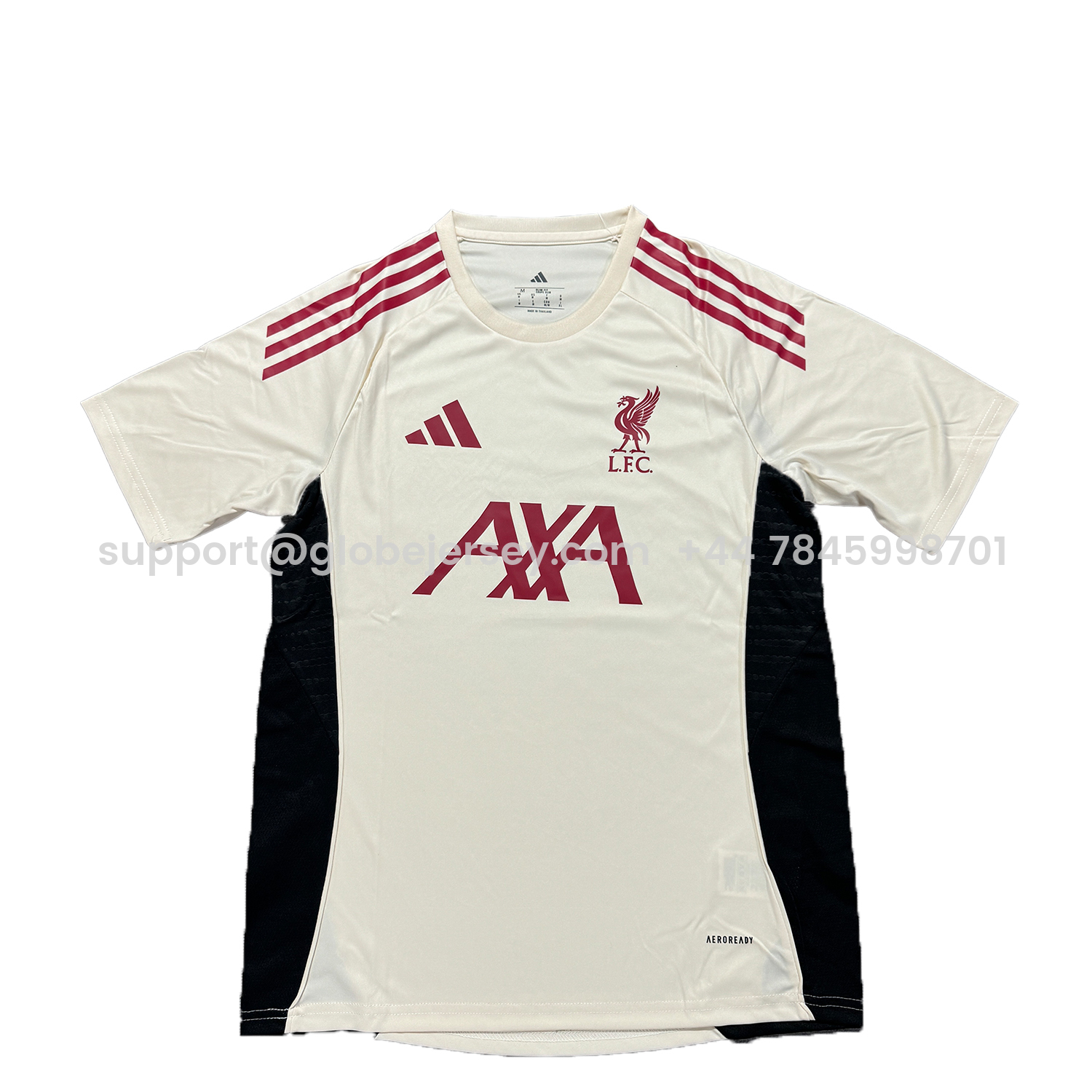 GlobeJersey-Liver.pool 25-26 AXA White Training Jersey - Fans Version
