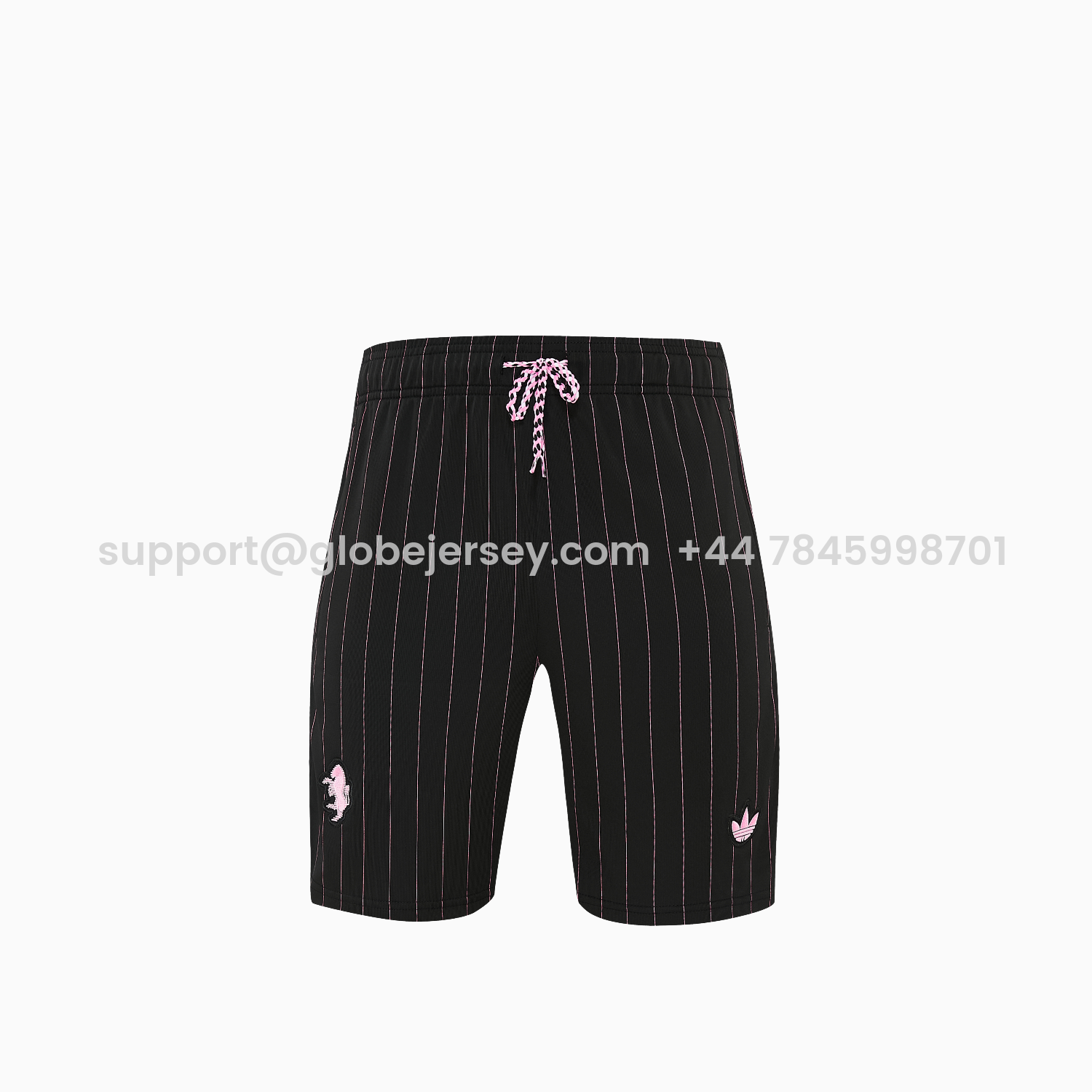 GlobeJersey-Juventus 26-27 Short-Sleeve Training Set - Pink Lines Black Top & Shorts