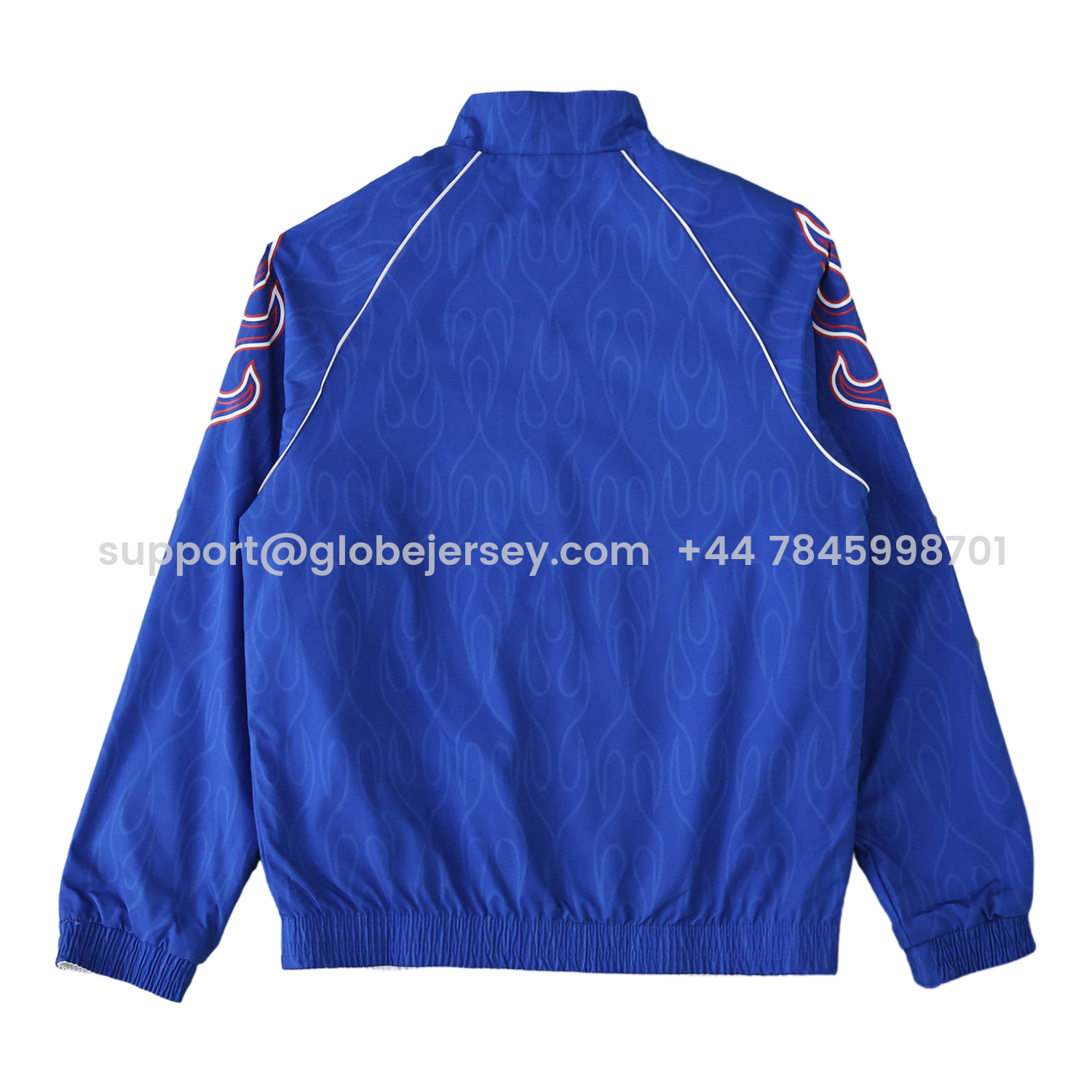 GlobeJersey-Retro Japan 1998 Throwback Double Sided Reversible Windbreaker - White & Blue