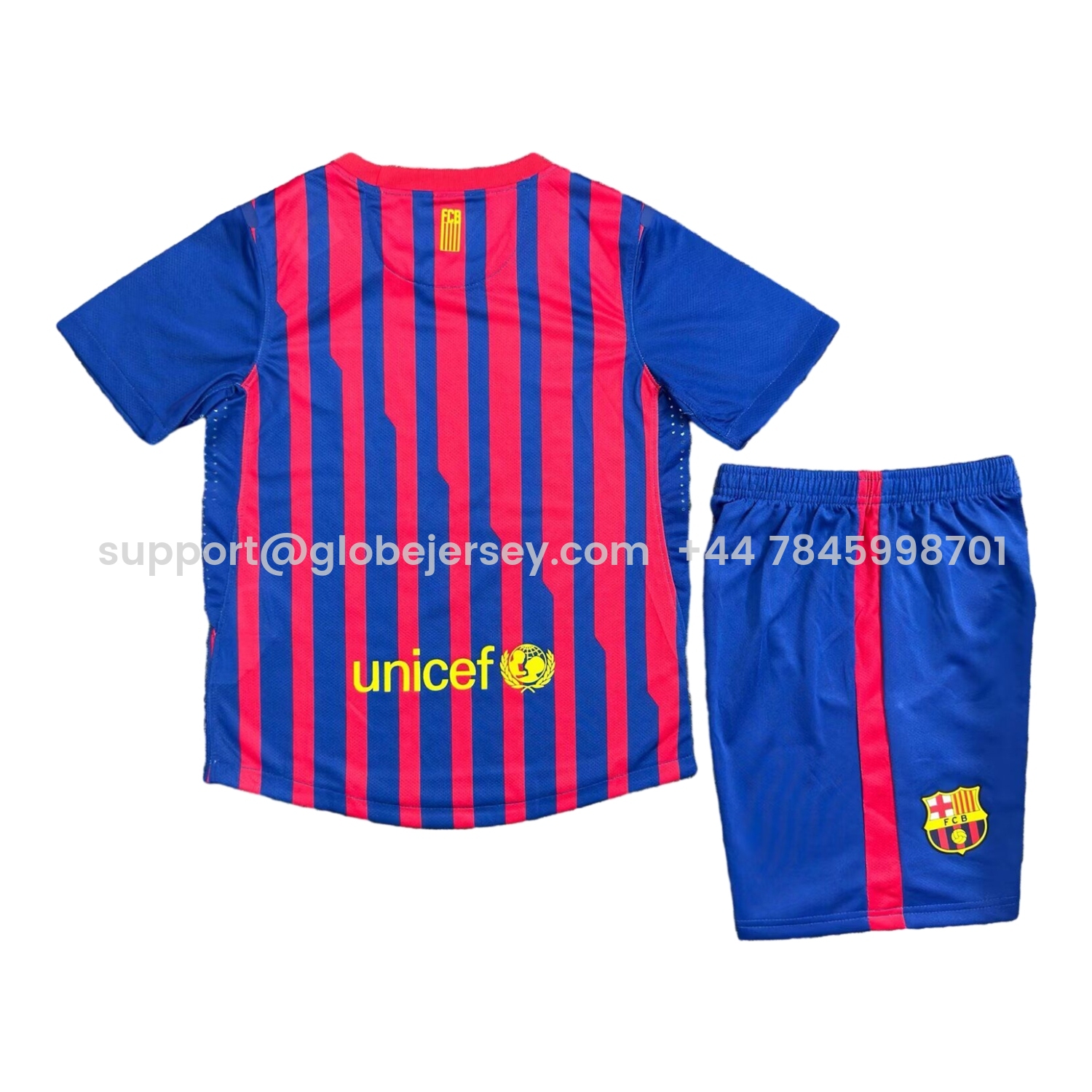 GlobeJersey-Retro Barcelona 2011-12 Home Kids Kit