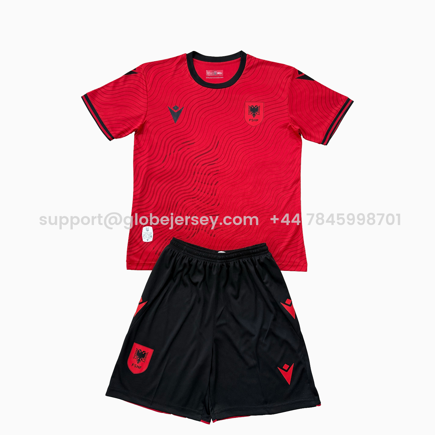 GlobeJersey-Albania 2026 Home Men's Adult Jersey Set - Fans Version