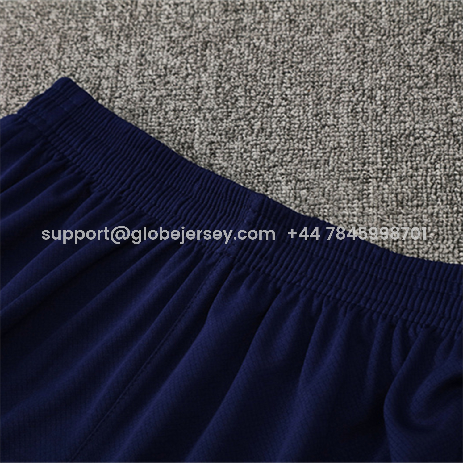 GlobeJersey-Barcelona 25-26 Kids Short-Sleeve Training Set - Orange Top Royal Blue Sponsor & Royal Blue Shorts