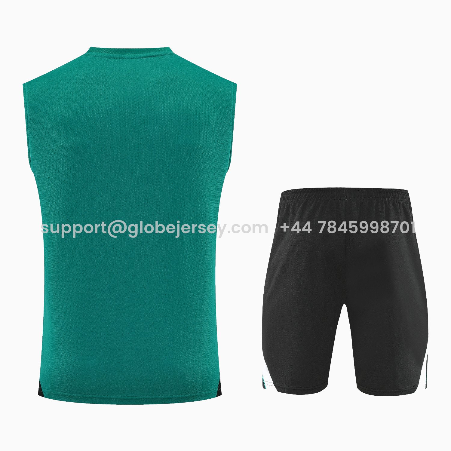 GlobeJersey-Liver.pool 25-26 Vest Training Set - Green Vest & Black Shorts