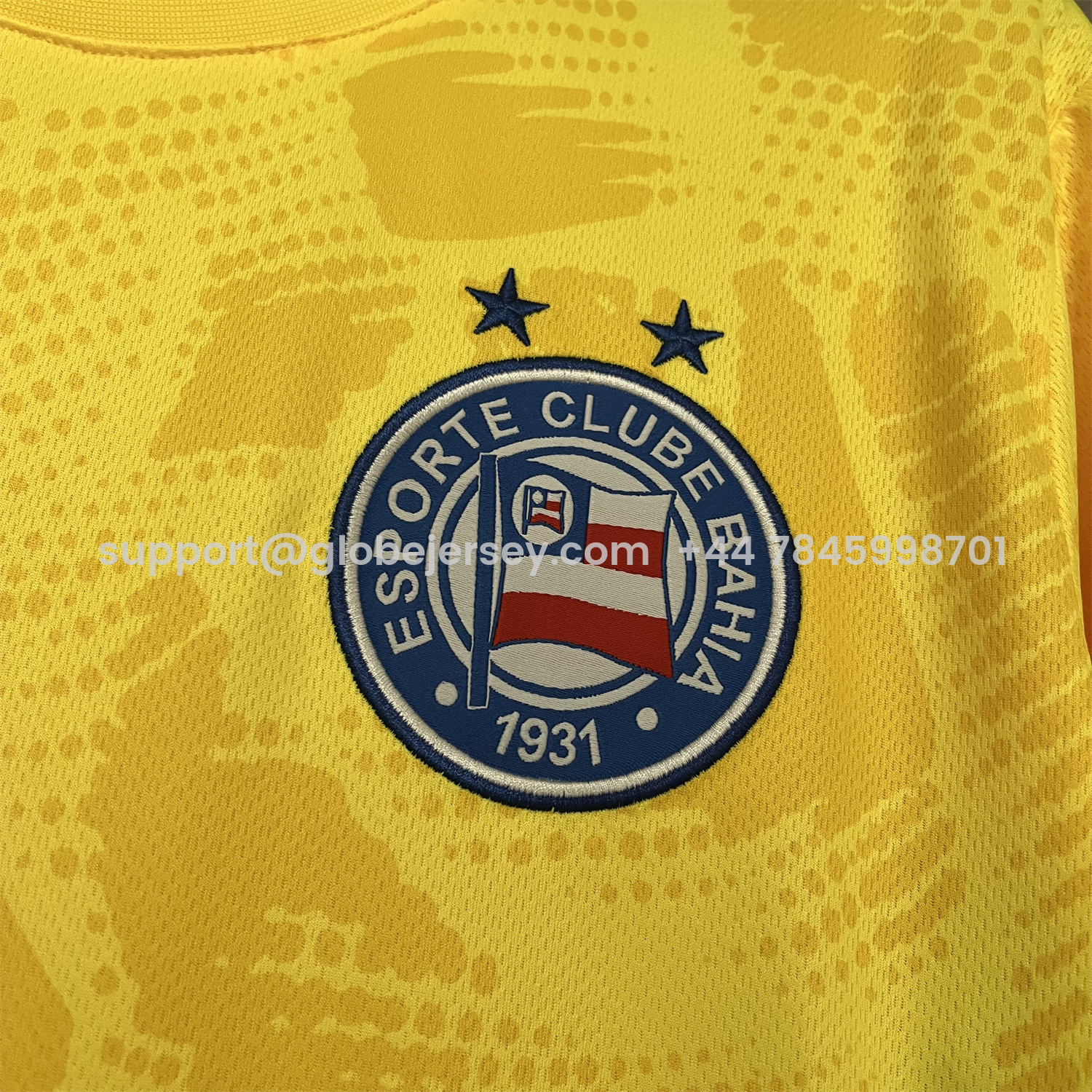 GlobeJersey-Bahia 25-26 Goalkeeper Yellow Jersey - Fans Version