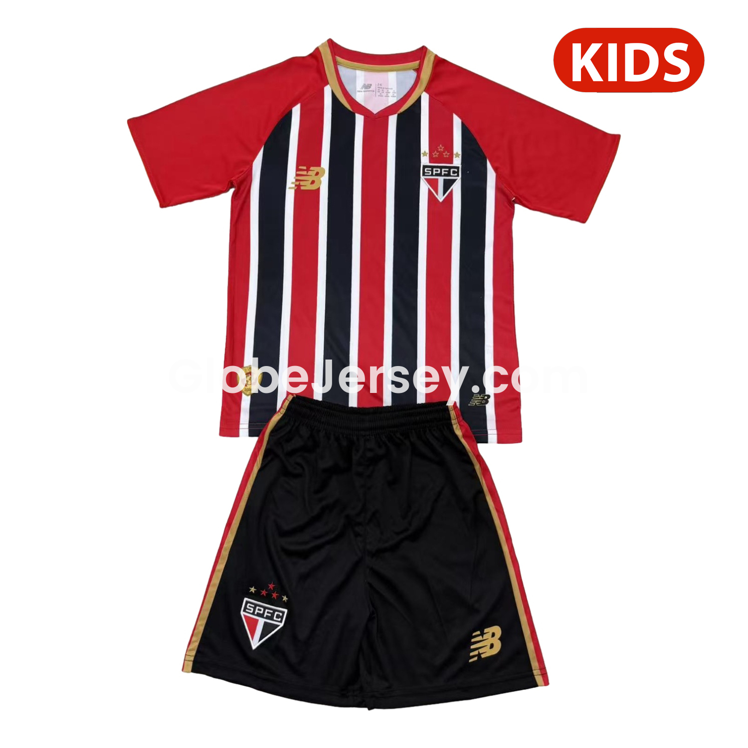 GlobeJersey-Sao Paulo 25-26 Away Unsponsored Kids Kit