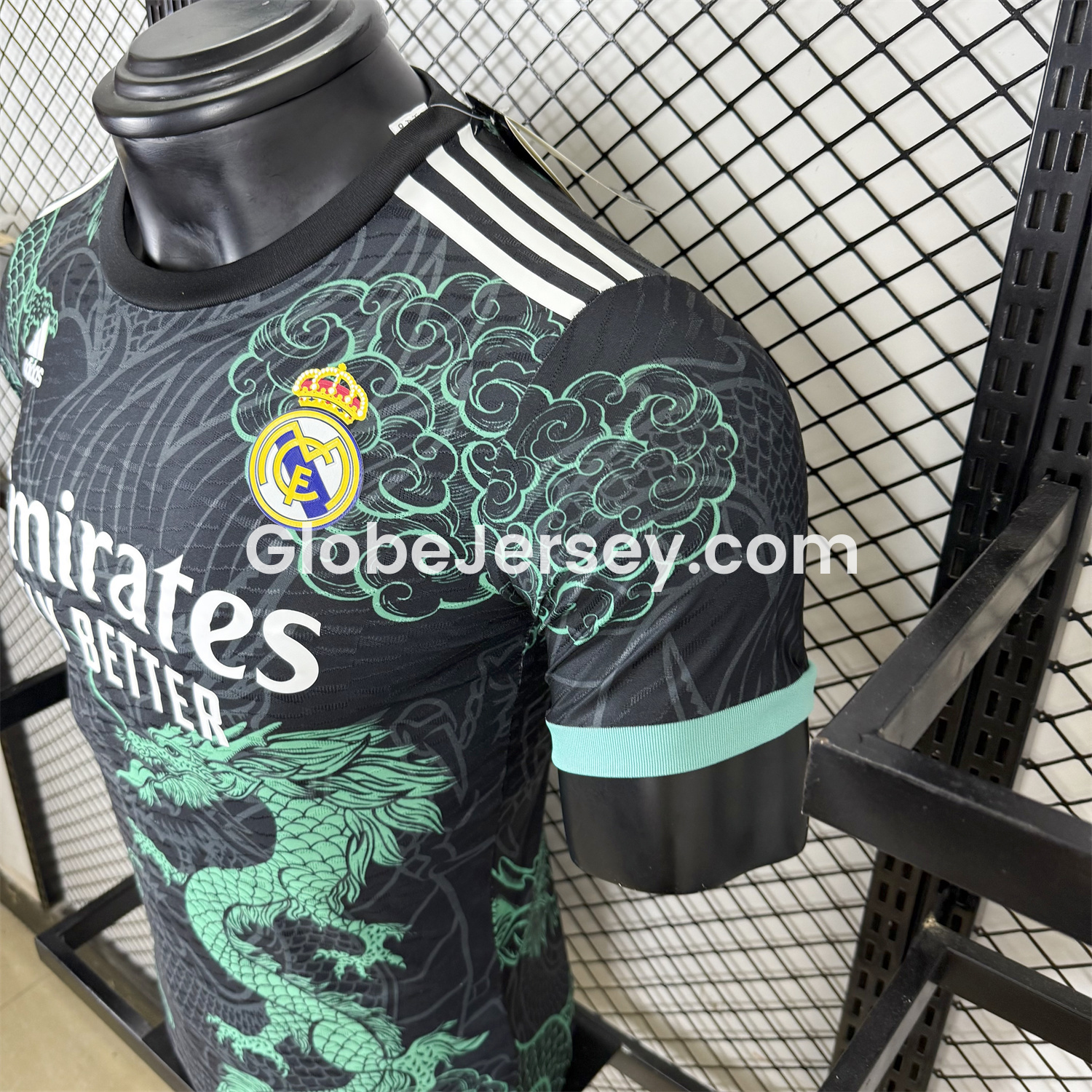 GlobeJersey-Real Madrid 25-26 Green Dragon Soars Black Jersey - Player Version