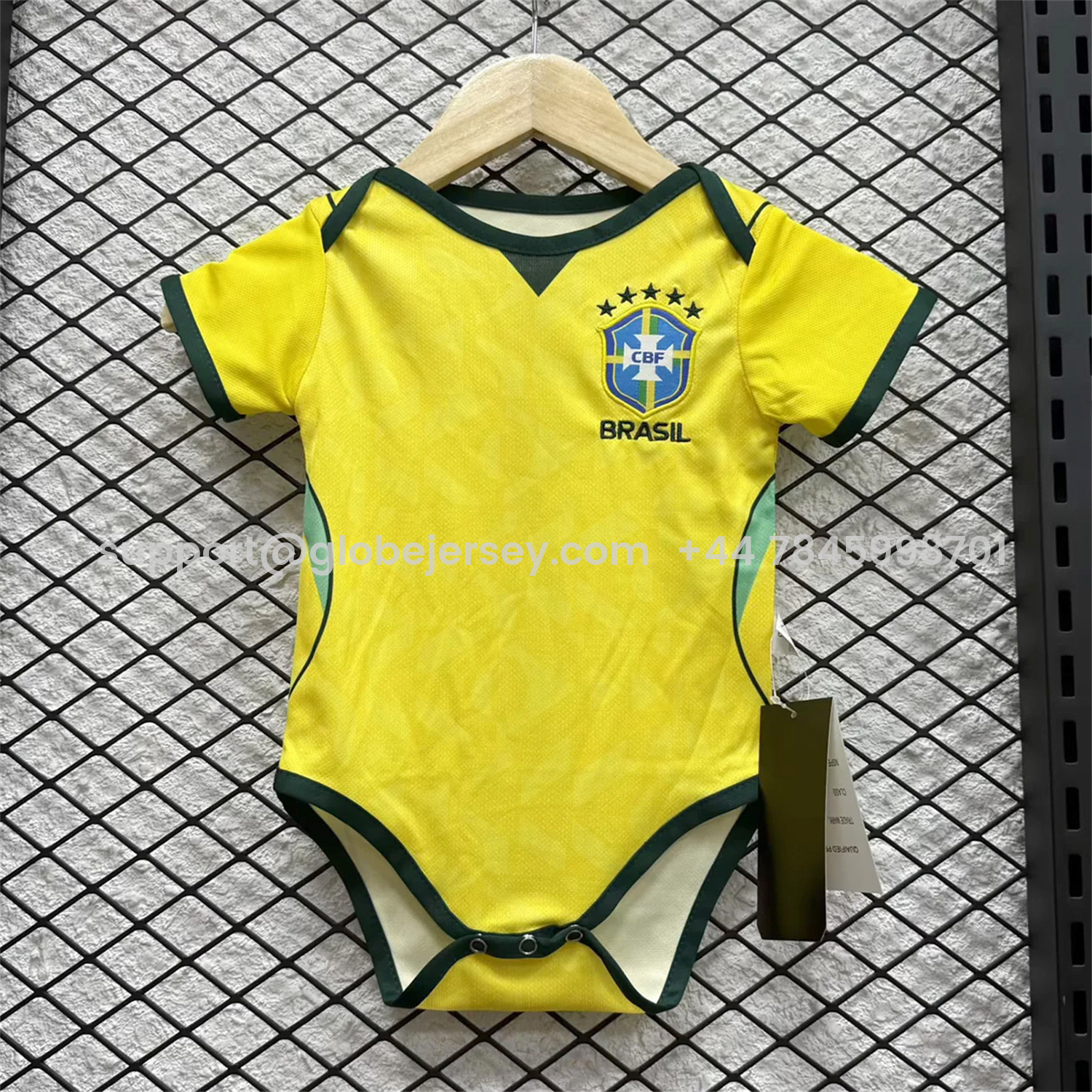 GlobeJersey-Brazil 2026 Home Baby Crawling Suit