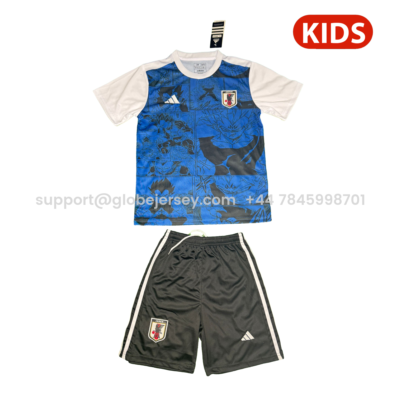 GlobeJersey-Japan 25-26 Vegeta Blue And Black Special Kids Kit