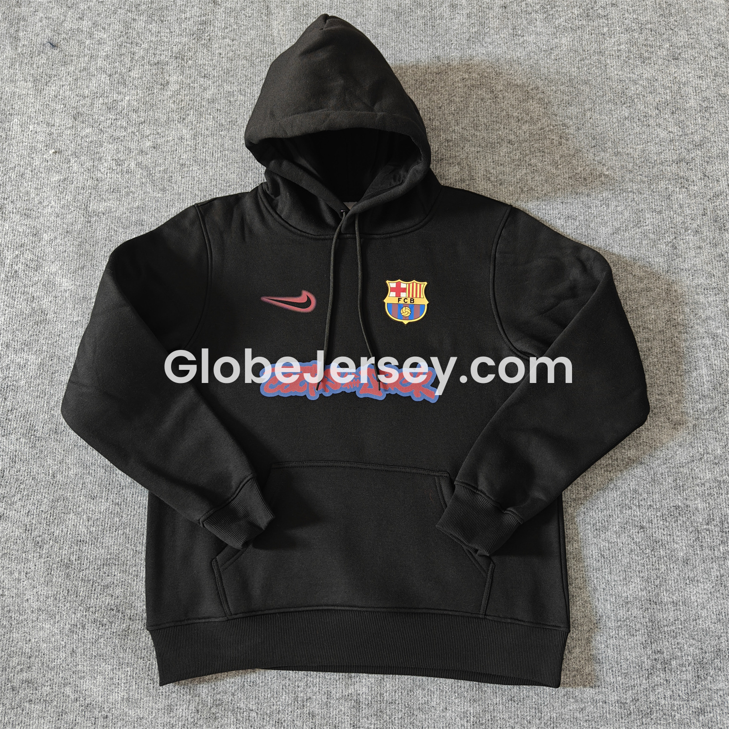 GlobeJersey-Barcelona x Travis Scott Team Logo On Both Sides Unisex Pullover Hoodie