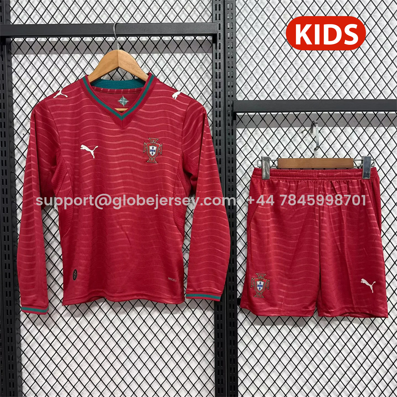 GlobeJersey-Portugal 2026 Home Long Sleeves Kids Kit