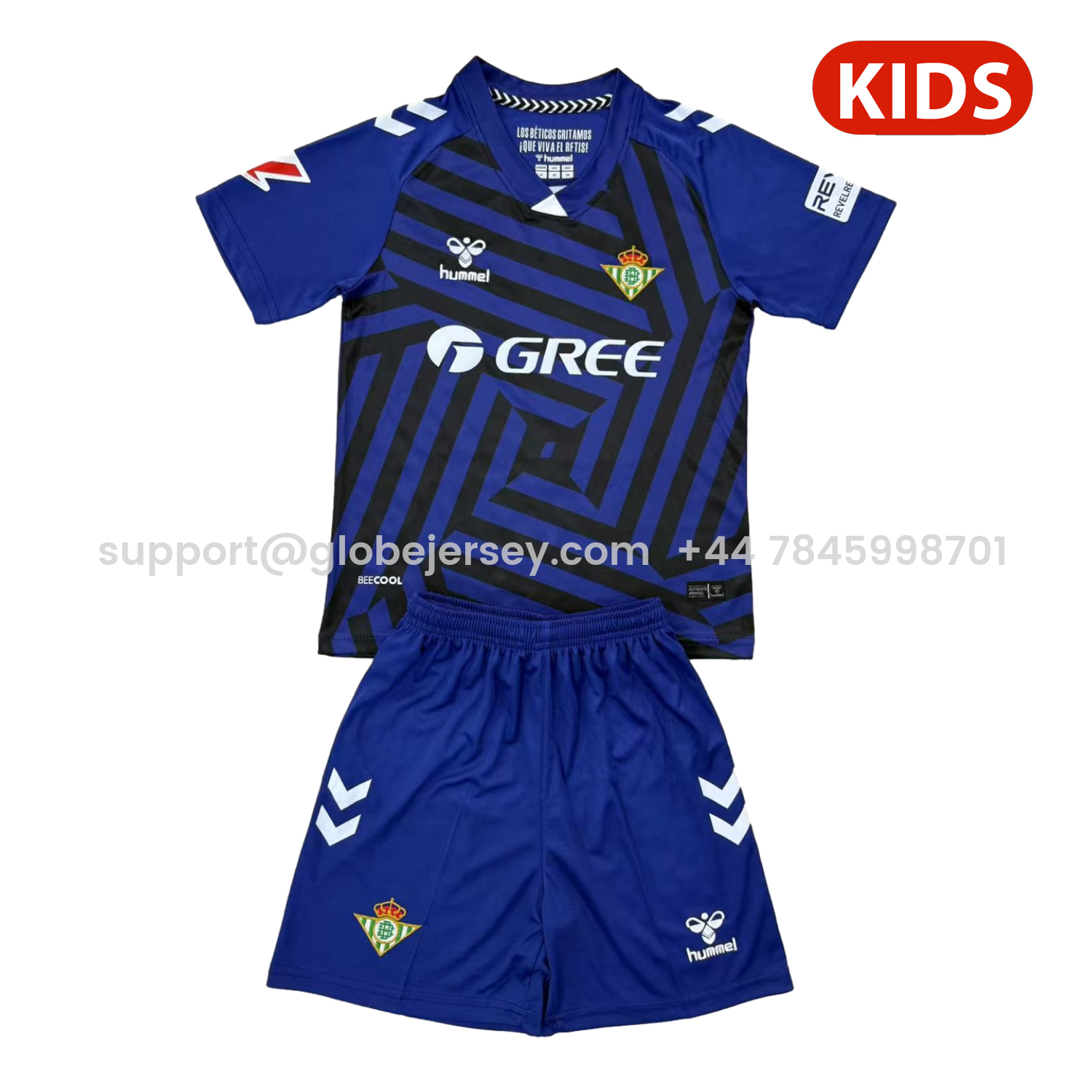 GlobeJersey-Real Betis 25-26 Blue Goalkeeper Kids Kit