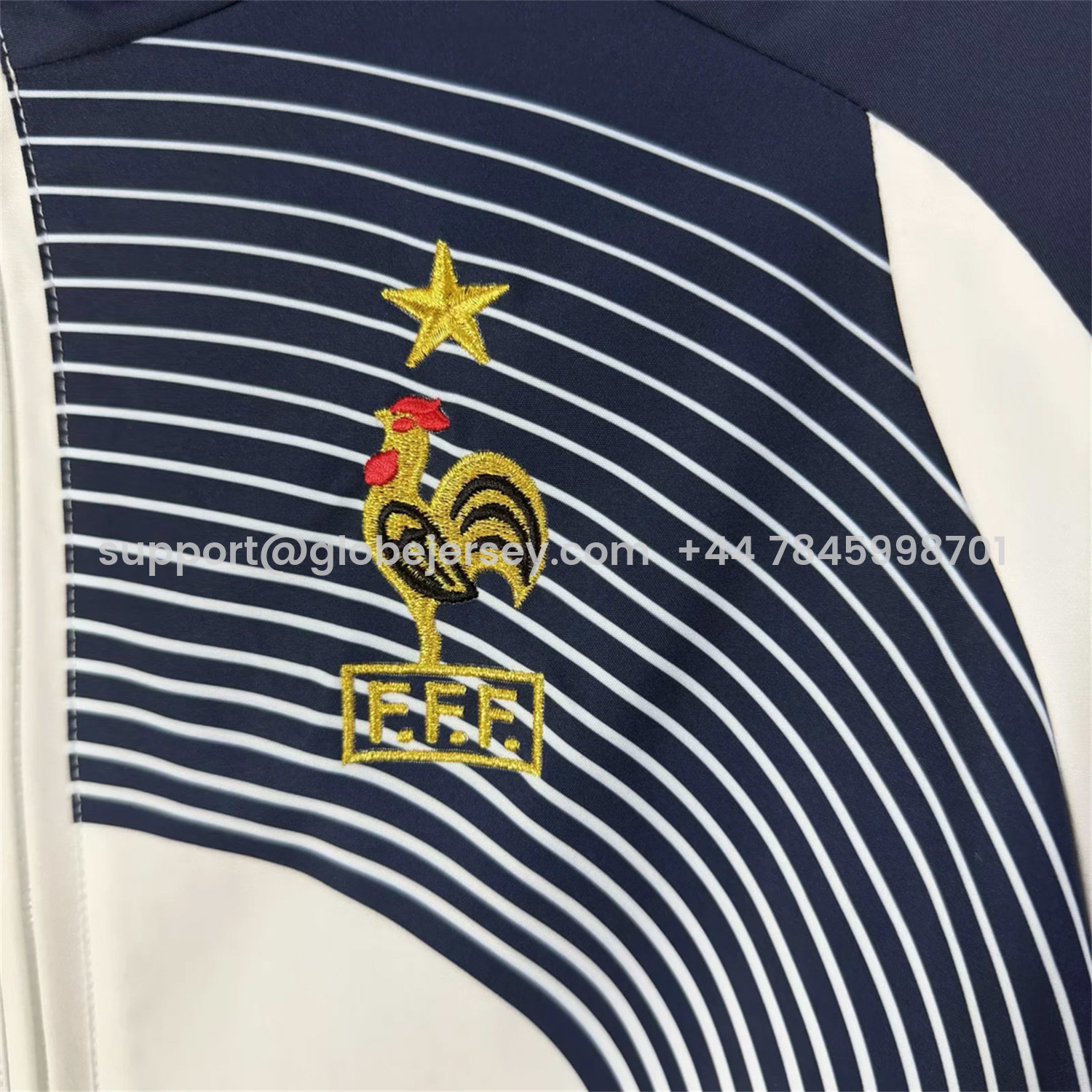 GlobeJersey-France 2026 Windbreaker Jacket - Black With White