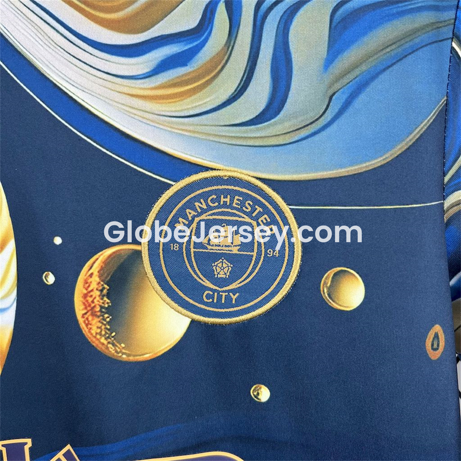 GlobeJersey-Manchester City 25-26 Blue Golden Fan-designed Special Edition Jersey - Fans Version