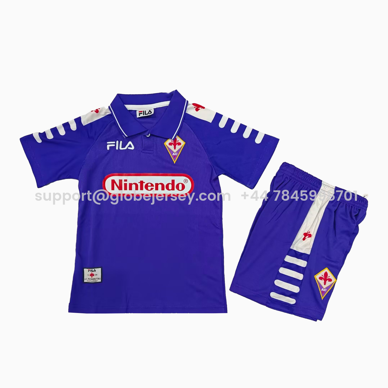 GlobeJersey-Retro Fiorentina 1998-99 Home Kids Kit