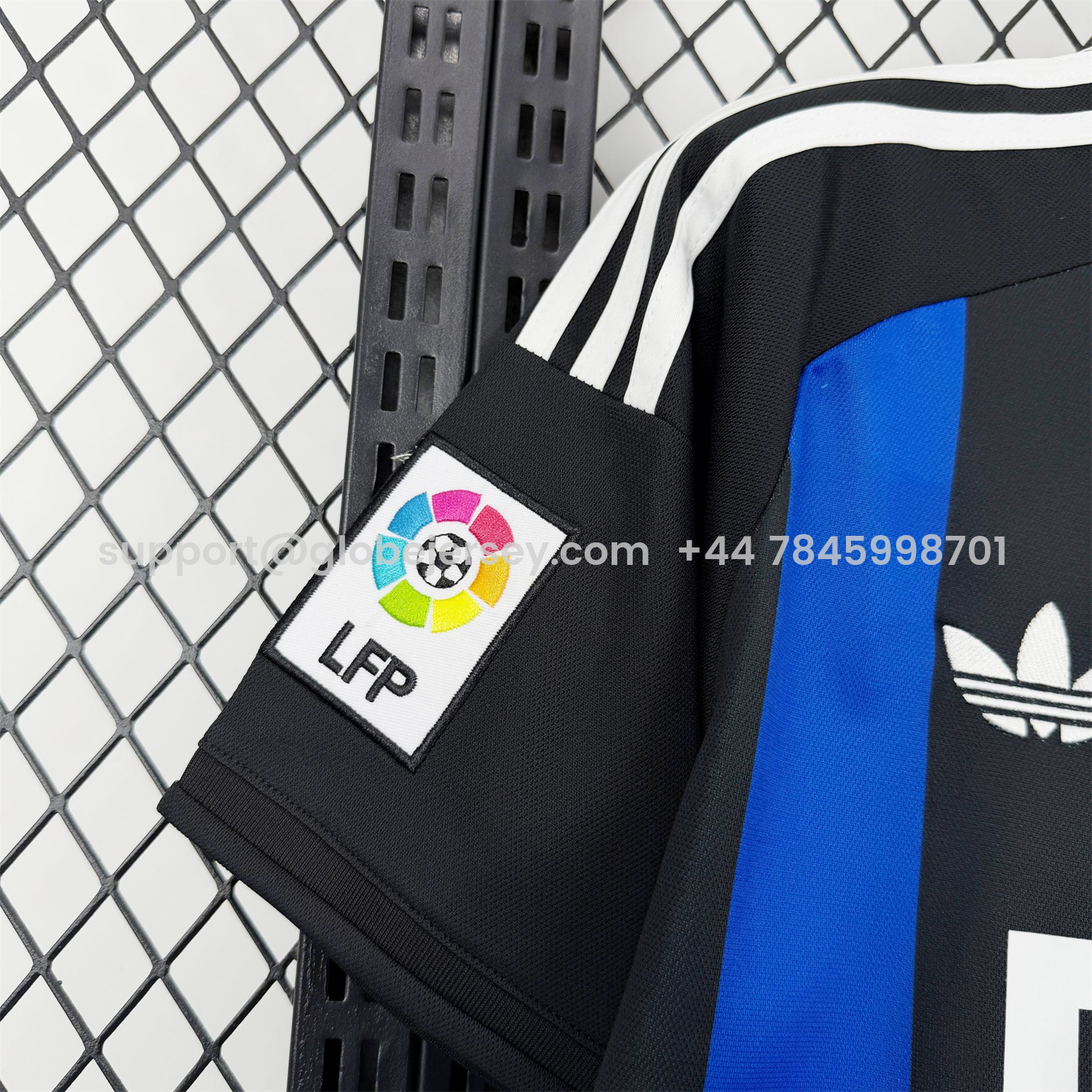 GlobeJersey-Real Oviedo 25-26 Deep Black With Royal Blue 100th Anniversary Jersey - Fans Version