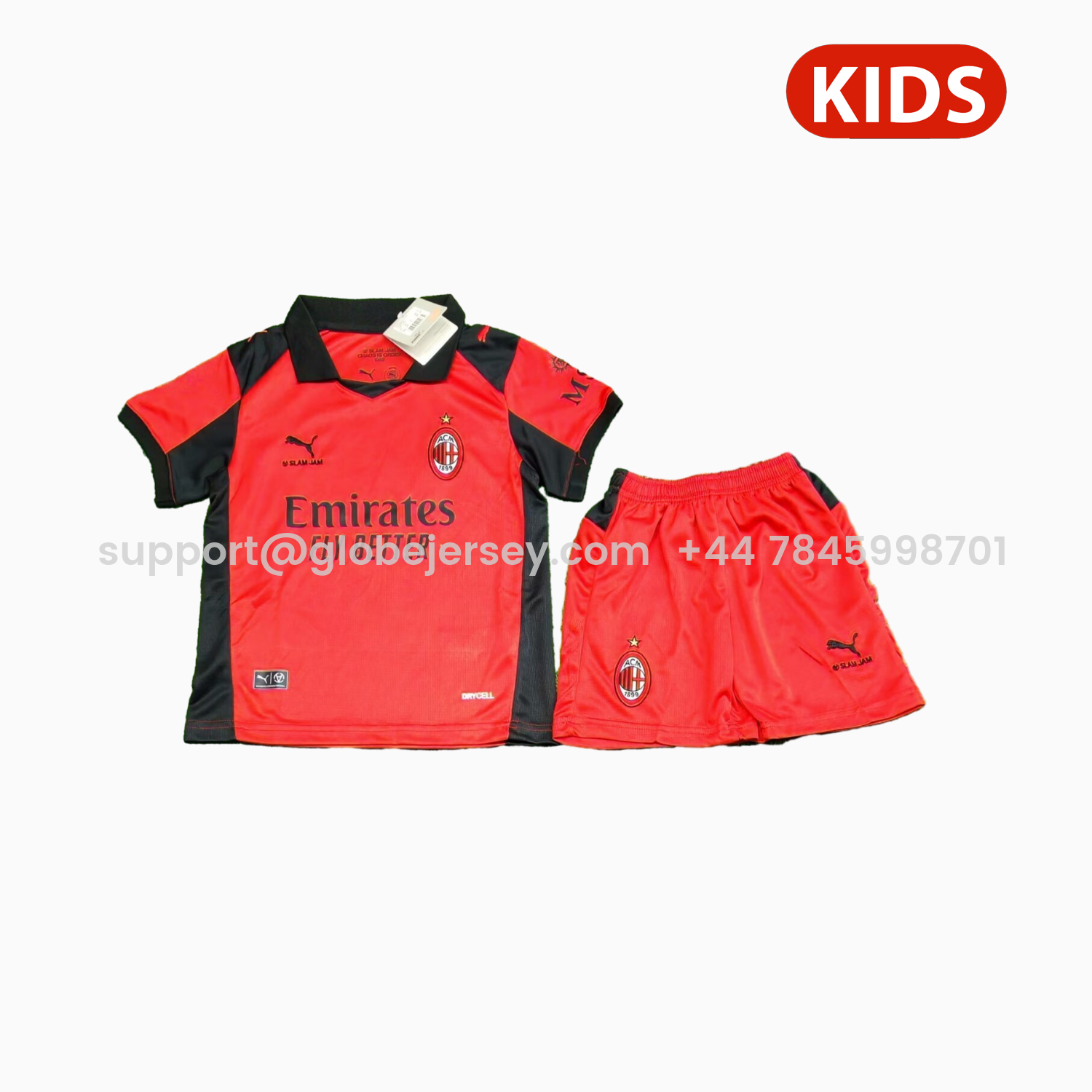 GlobeJersey-AC Milan 25-26 Fourth Red Kids Kit