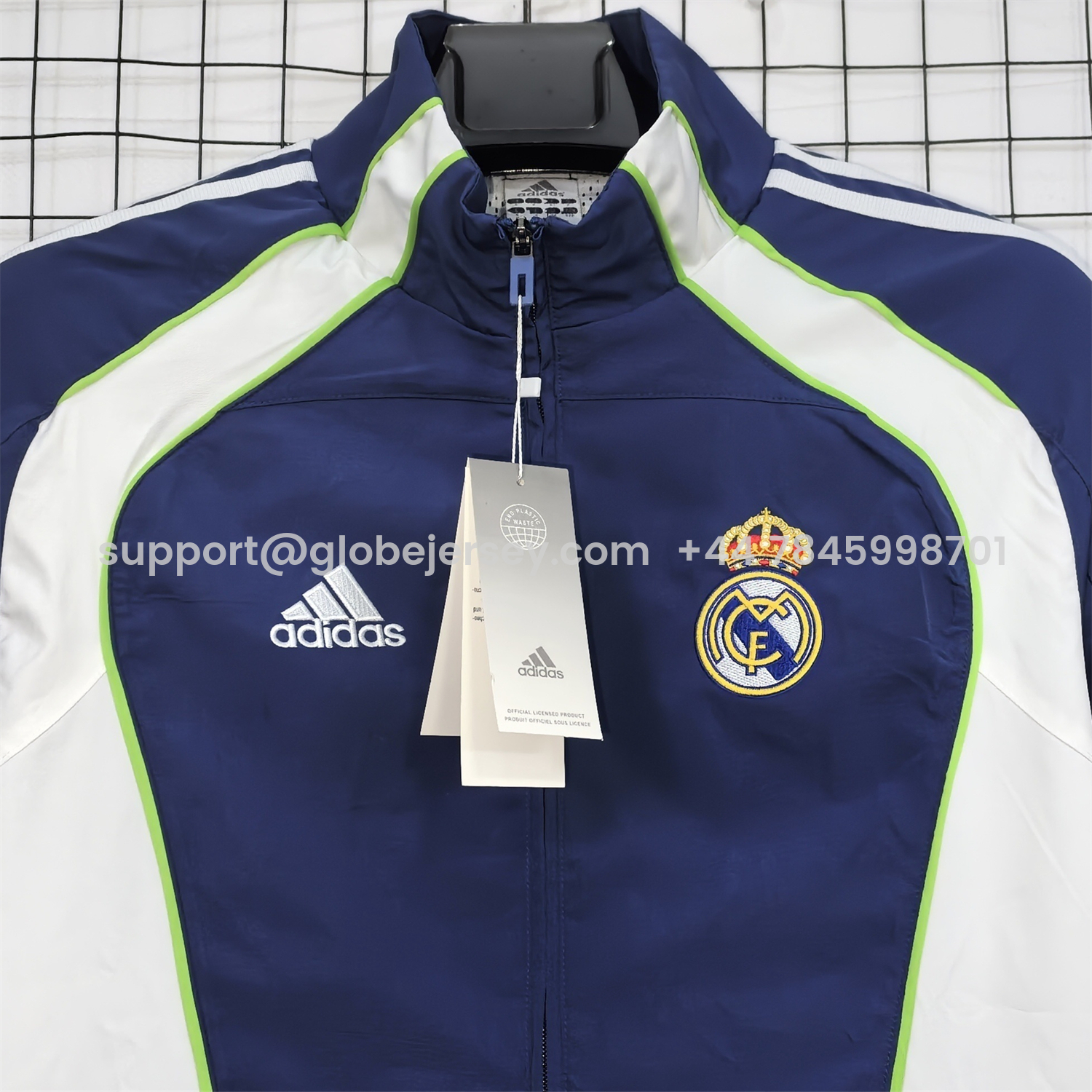 GlobeJersey-Retro Real Madrid 2010-11 Home Windbreaker Jacket - Blue