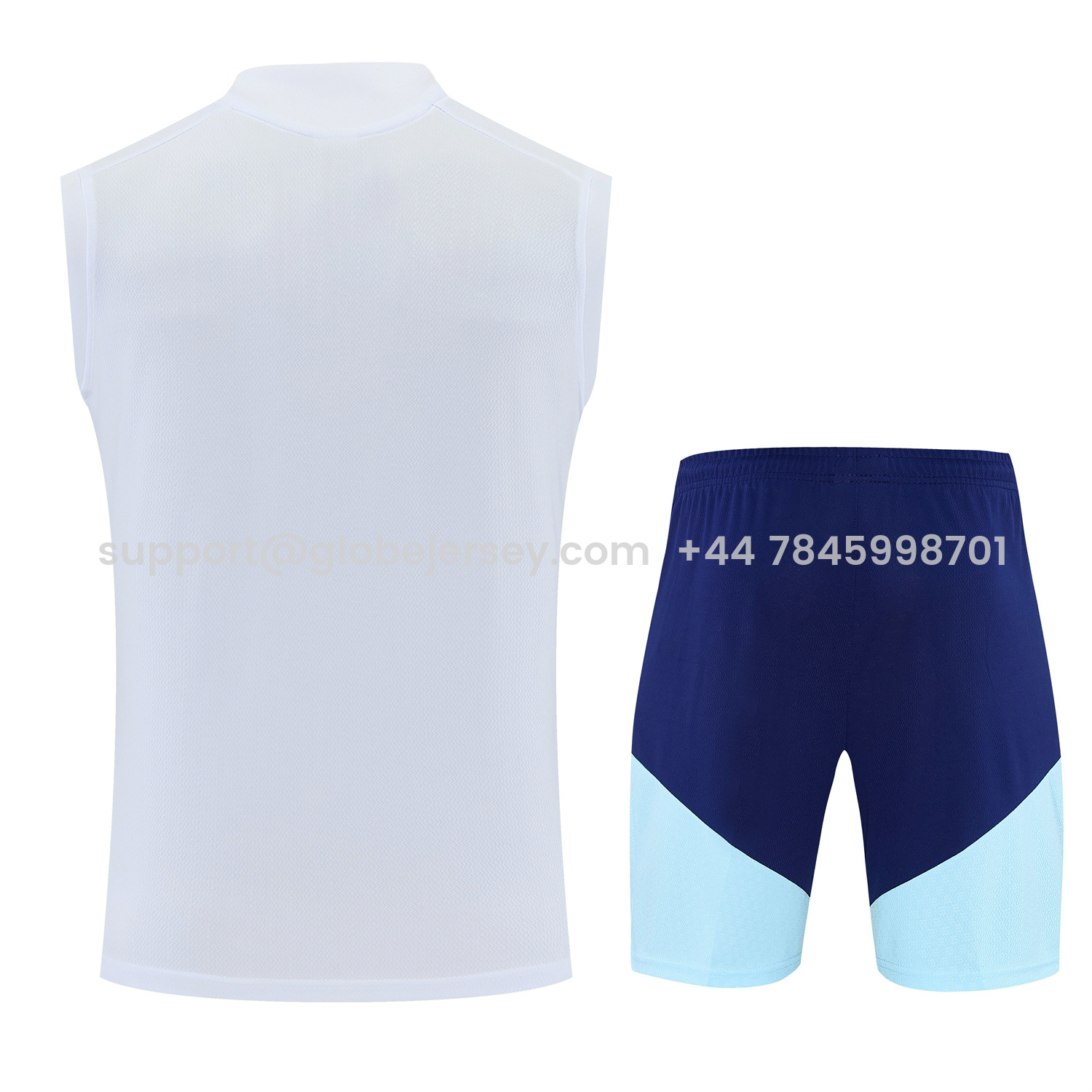 GlobeJersey-Argentina 2026 Vest Training Set - White Vest and Blue Shorts