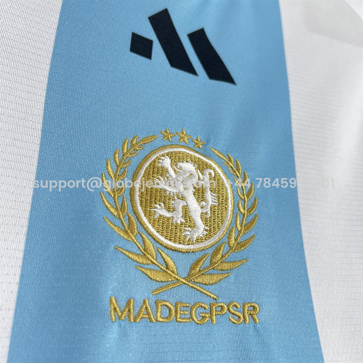 GlobeJersey-Unisex Light Blue Striped 2026 World Cup Style V-Neck Soccer Jersey - Fans Version