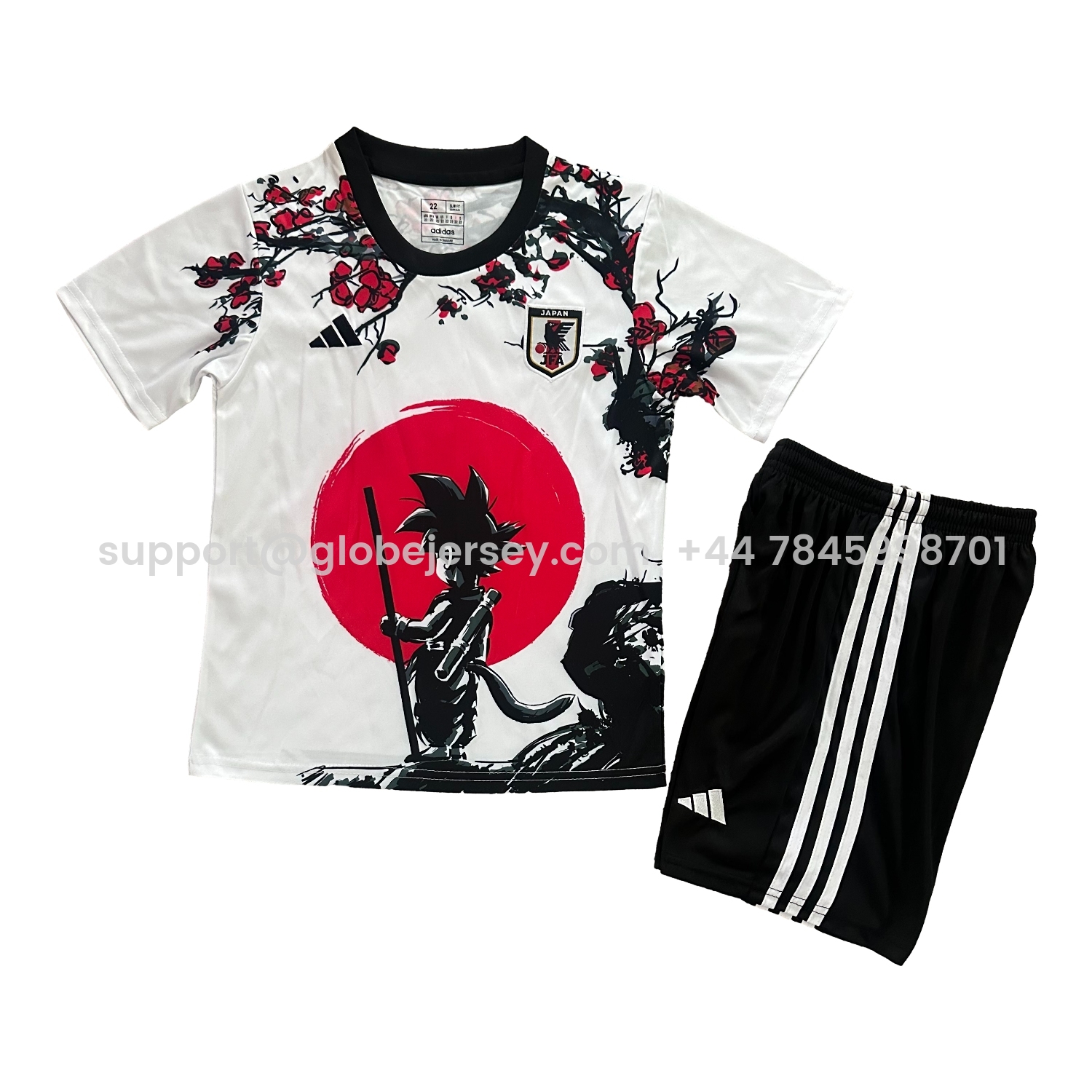 GlobeJersey-Japan 25-26 Little Son Goku At Sunset White Special Kids Kit