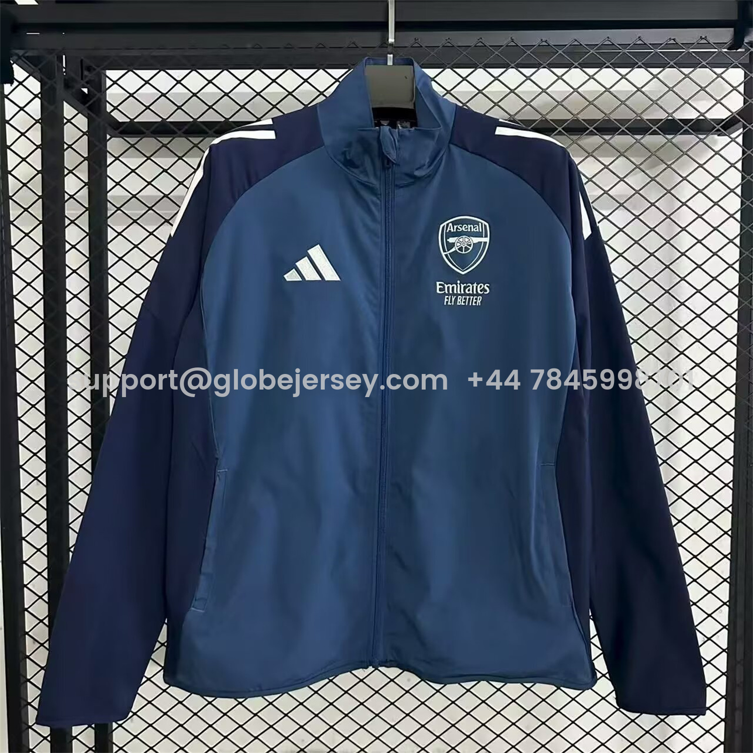 GlobeJersey-Arsenal 25-26 Throwback Windbreaker Jacket - Navy Blue