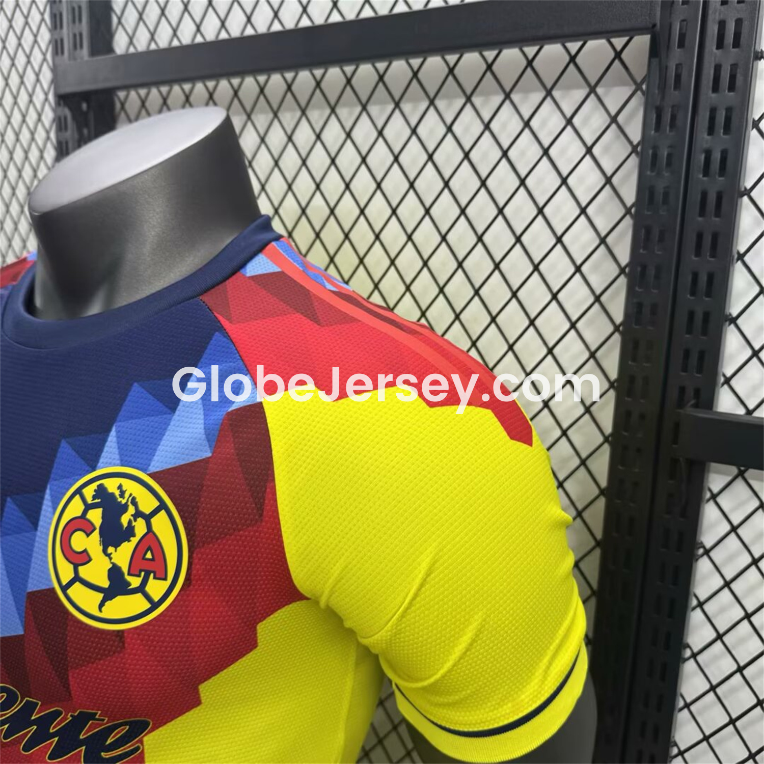 GlobeJersey-Club América 25-26 Blue and Red V-Shaped Camouflage Yellow Jersey - Player Version