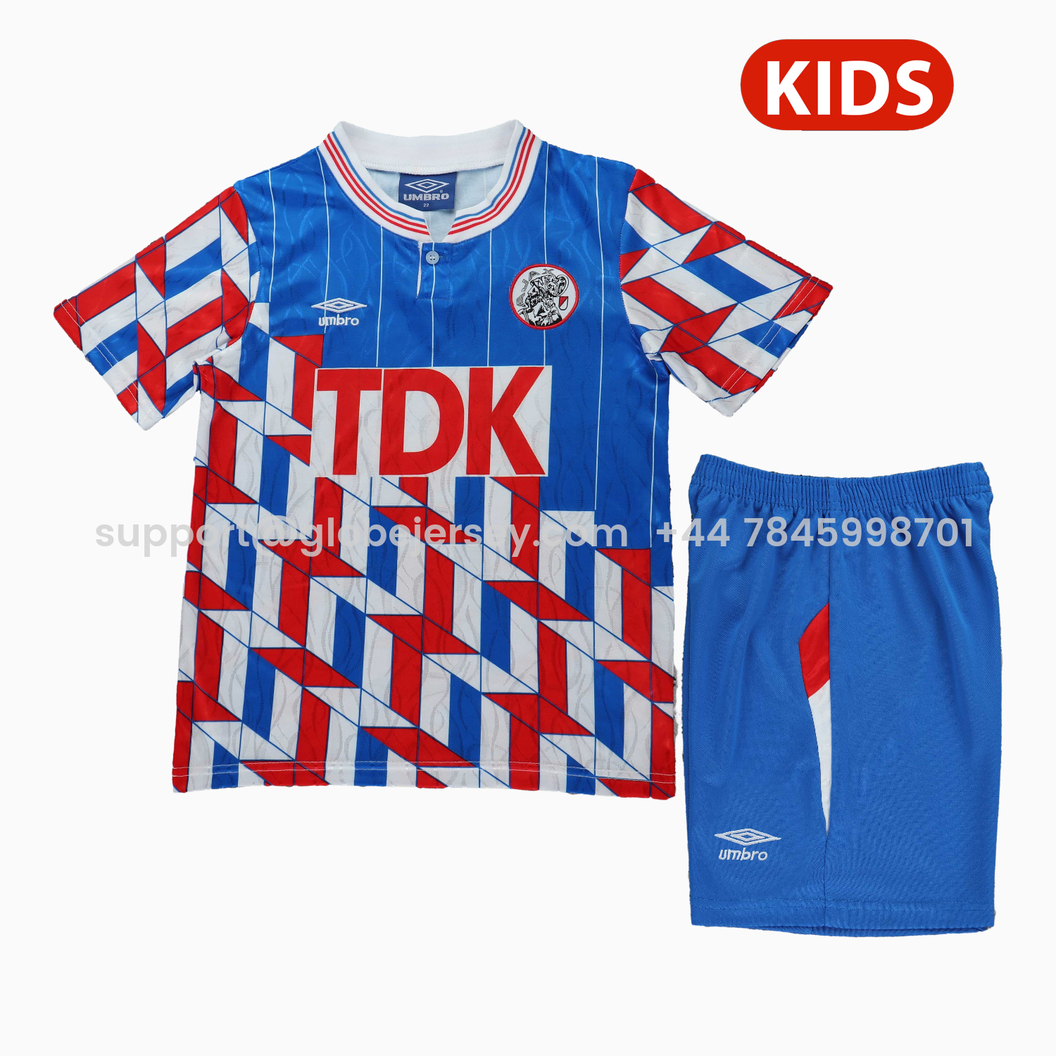 GlobeJersey-Retro Ajax 1989-90 Away Kids Kit