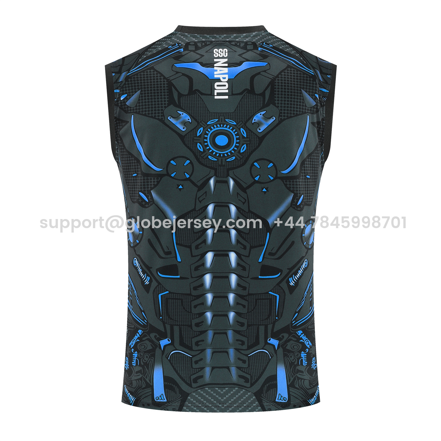 GlobeJersey-Napoli 25-26 Vest Training Set - Black Mecha Vest & Black Shorts