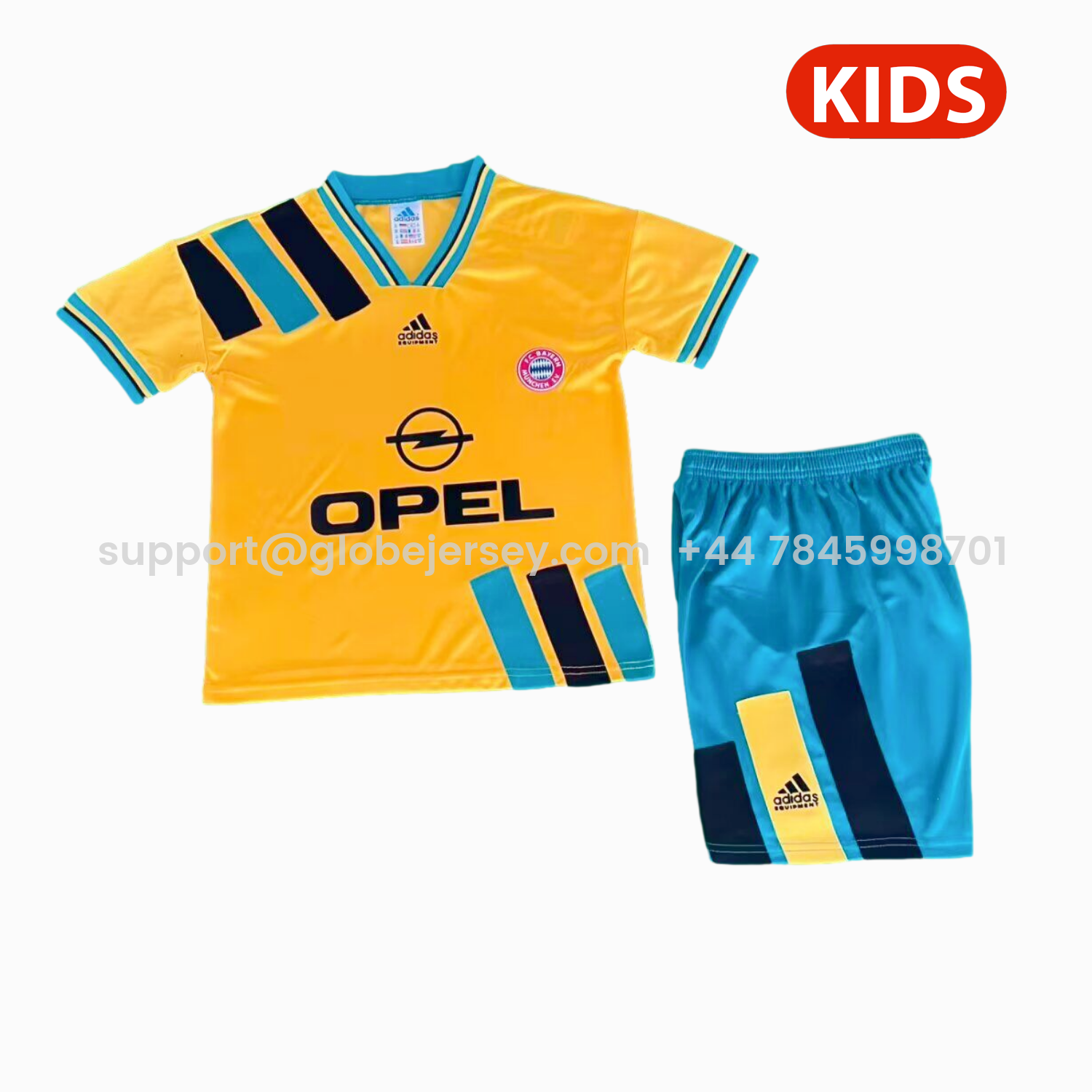 GlobeJersey-Retro Bayern Munich 1993-96 Away Kids Kit