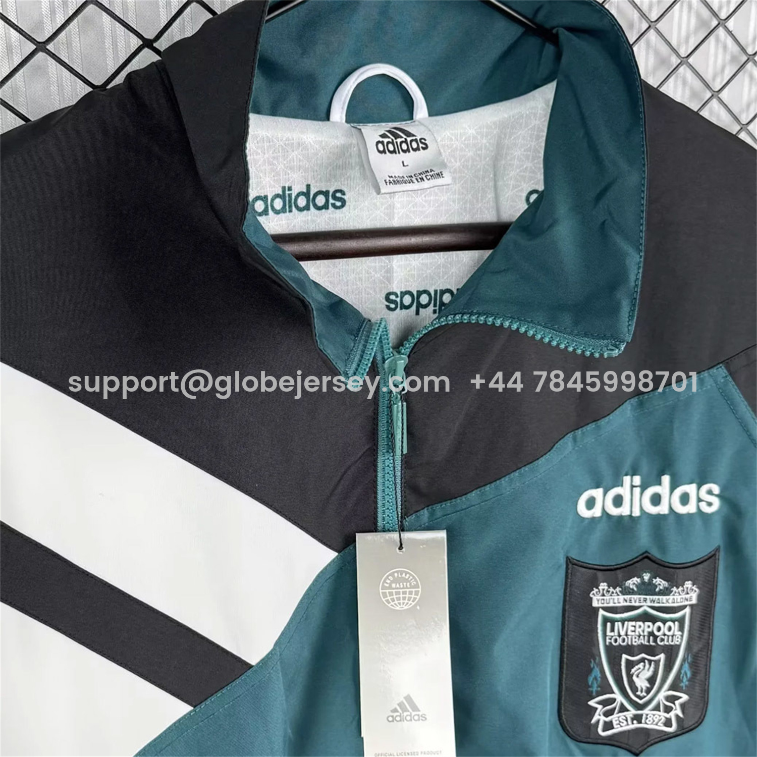 GlobeJersey-Retro Liver.pool 1995-96 Green And Black Windbreaker