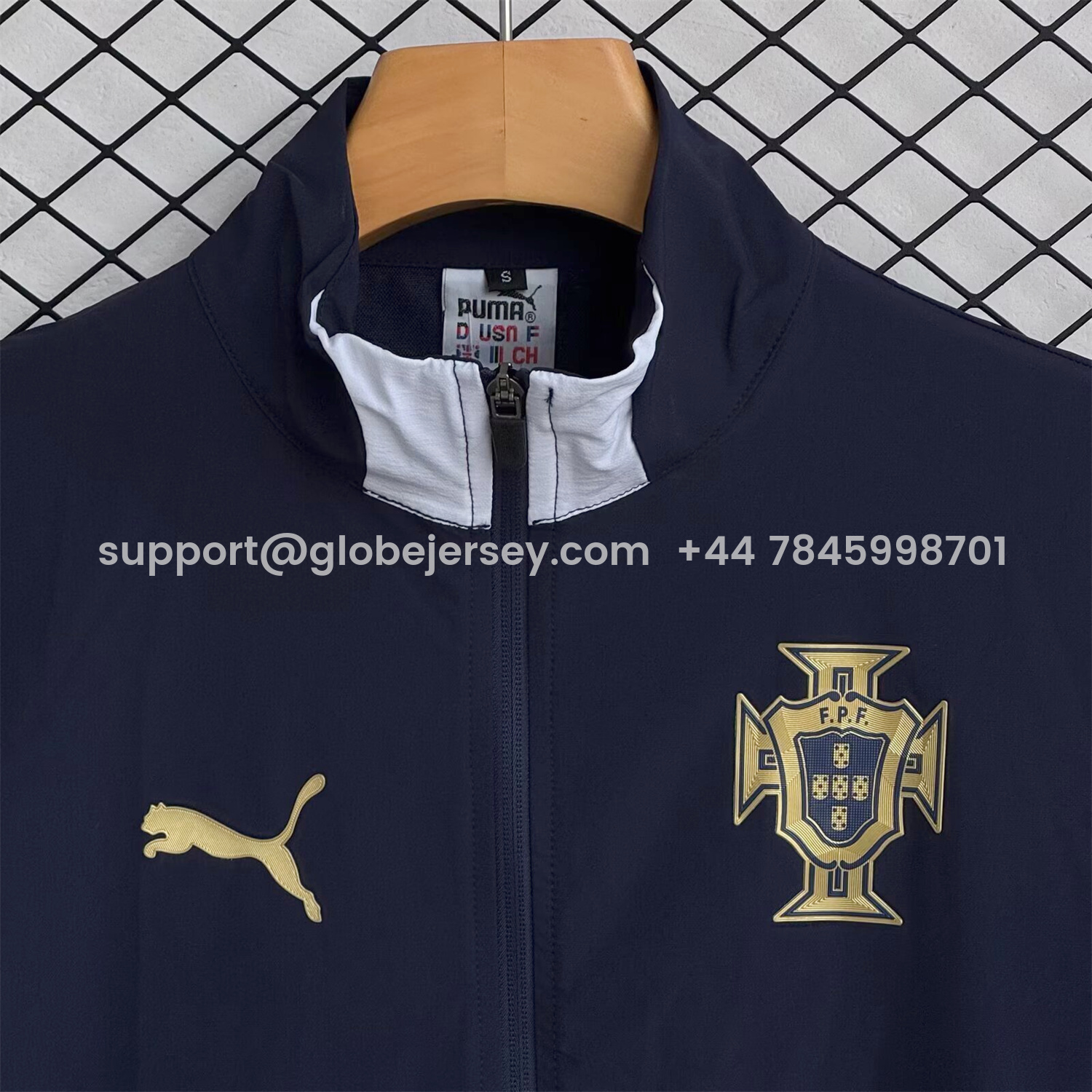 GlobeJersey-Portugal 25-26 Windbreaker Training Set - Black White Top and Pants