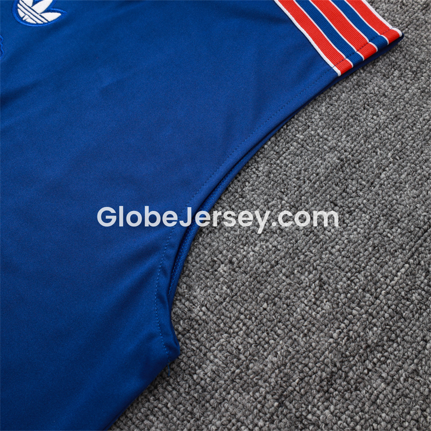 GlobeJersey-Arsenal 25-26 Throwback Trefoil Vest Training Set - Royal Blue Vest and Shorts