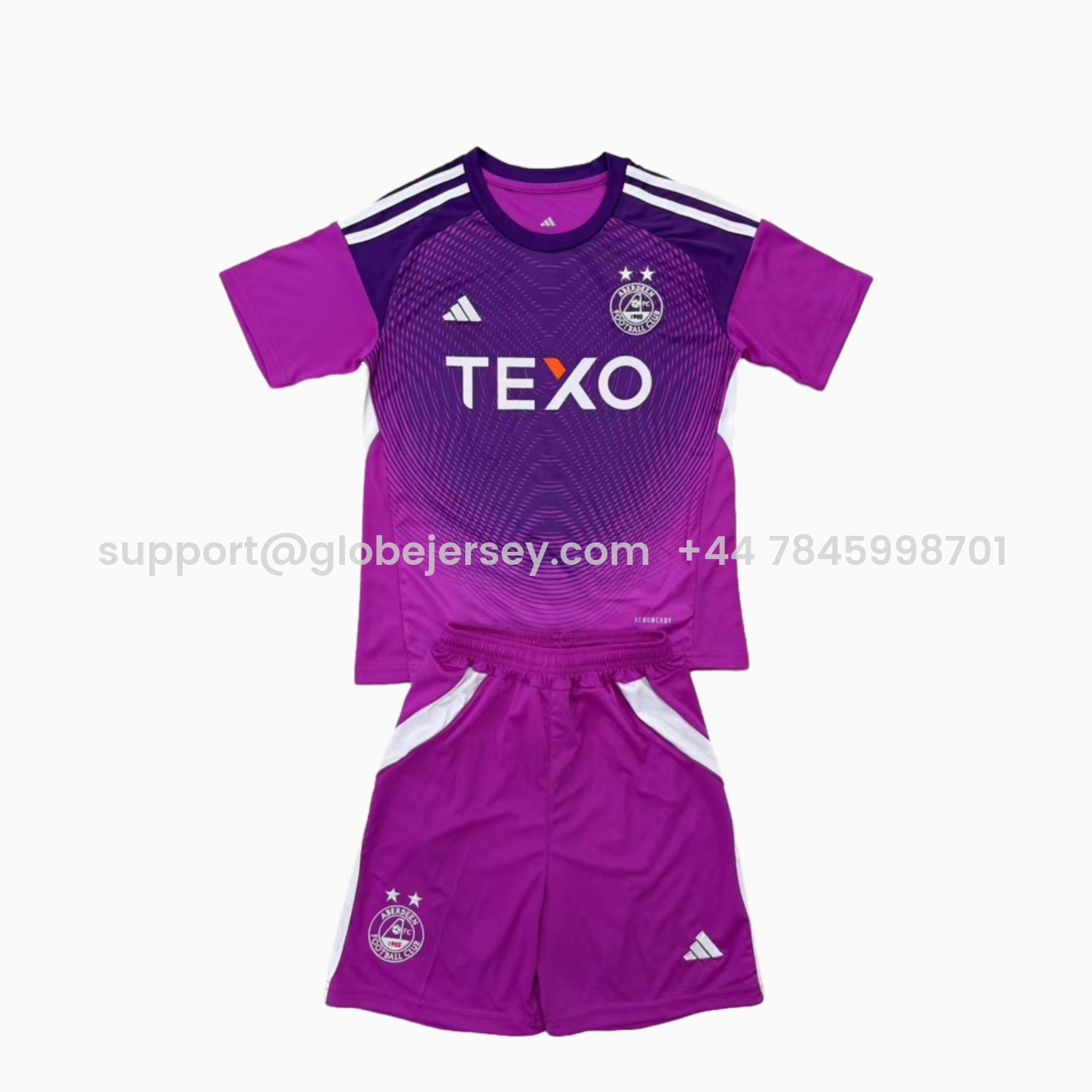GlobeJersey-Aberdeen 25-26 Purple Goalkeeper Men's Adult Jersey Set - Fans Version