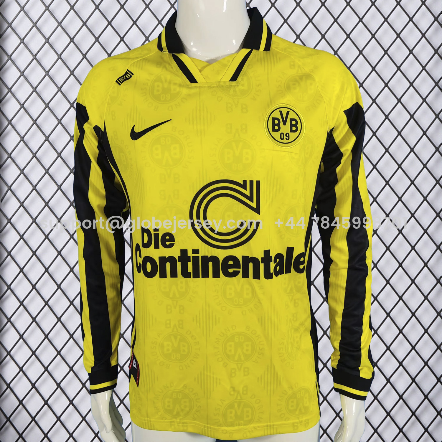 GlobeJersey-Retro Dortmund 1996-97 Home Long Sleeves Jersey