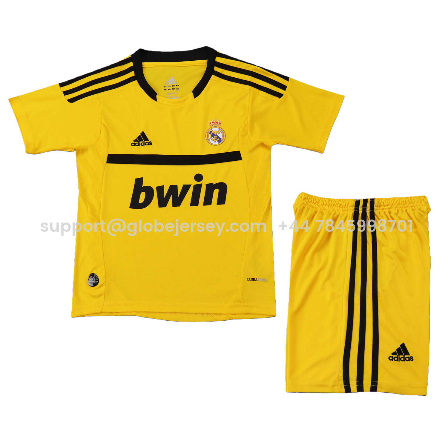 GlobeJersey-Retro Real Madrid 2011-12 Yellow Goalkeeper Kids Kit