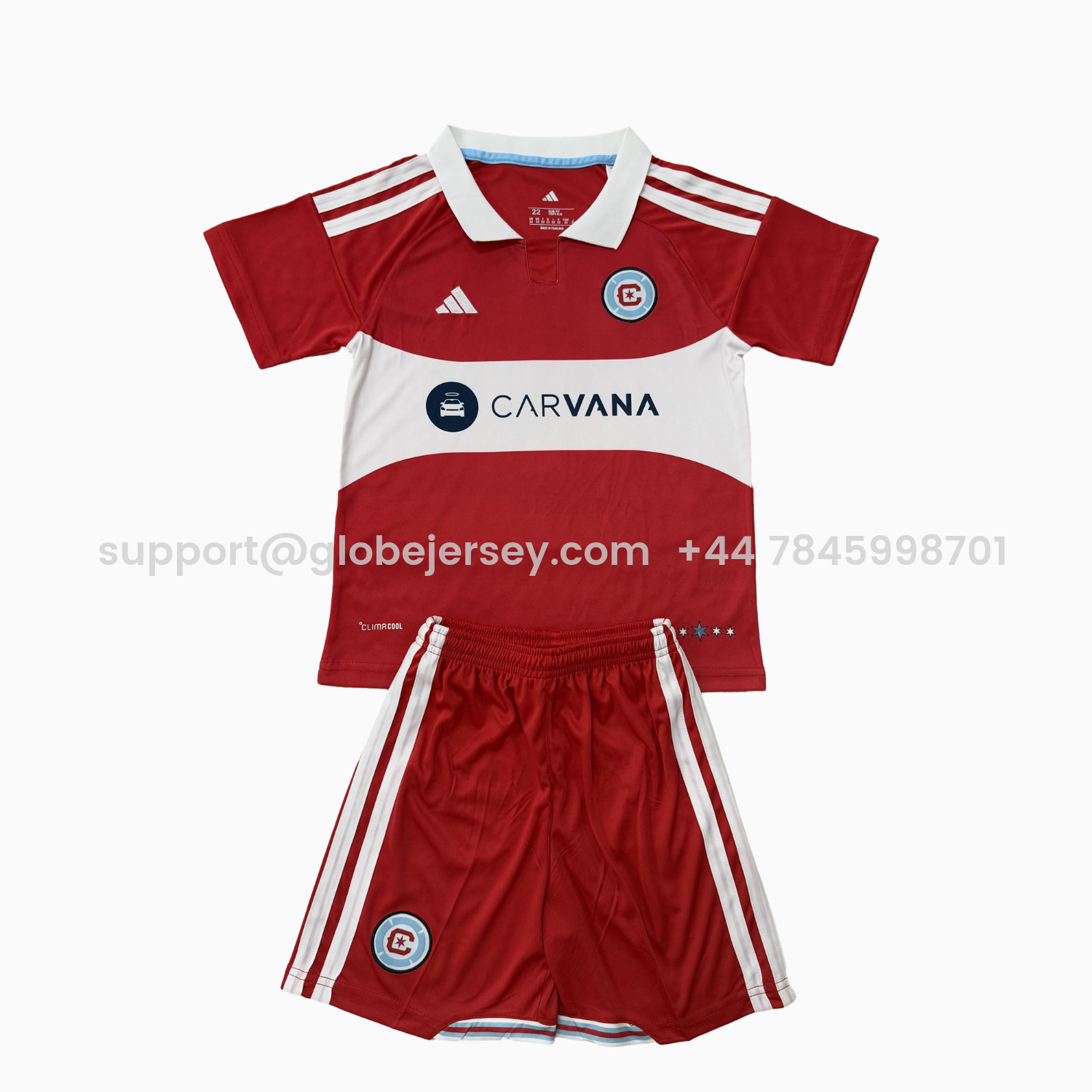 GlobeJersey-Chicago Fire 25-26 Home Men's Adult Jersey Set - Fans Version