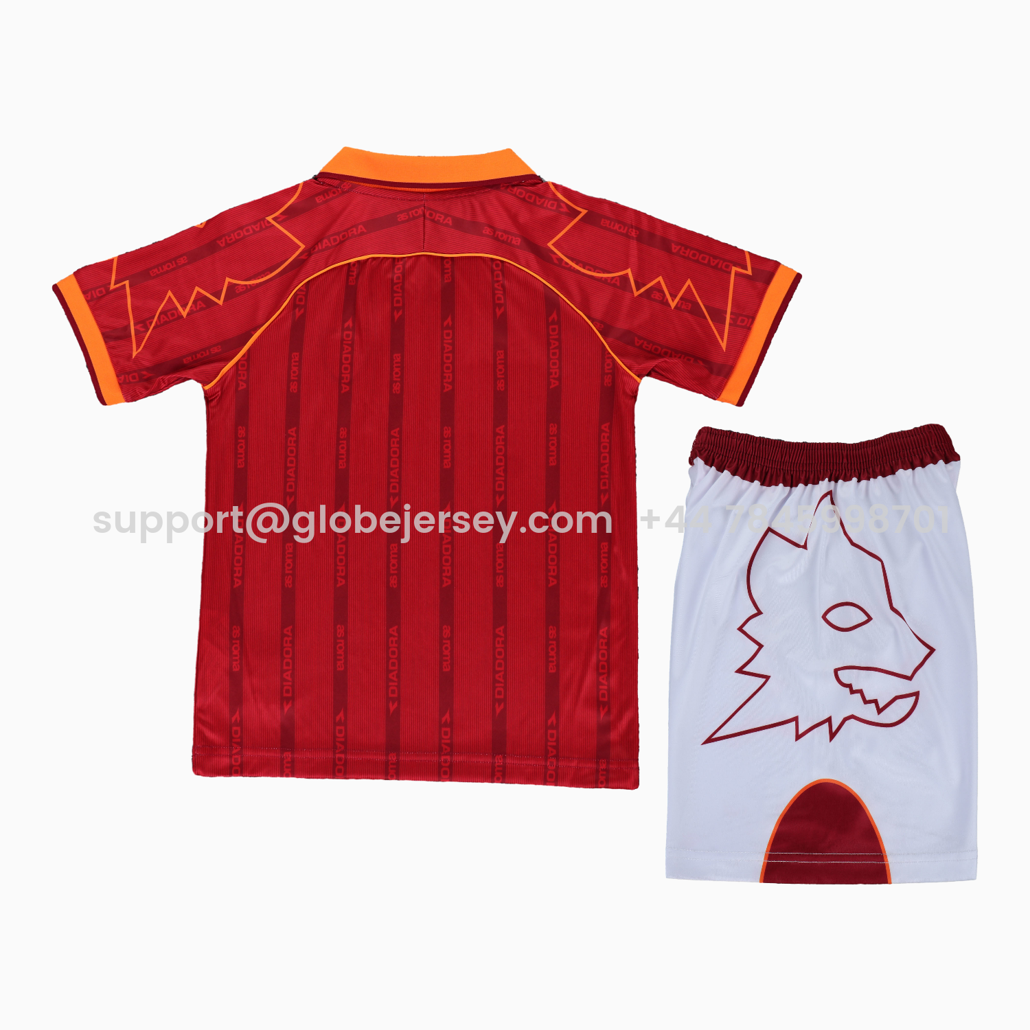 GlobeJersey-Retro Roma 1999-00 Home Kids Kit