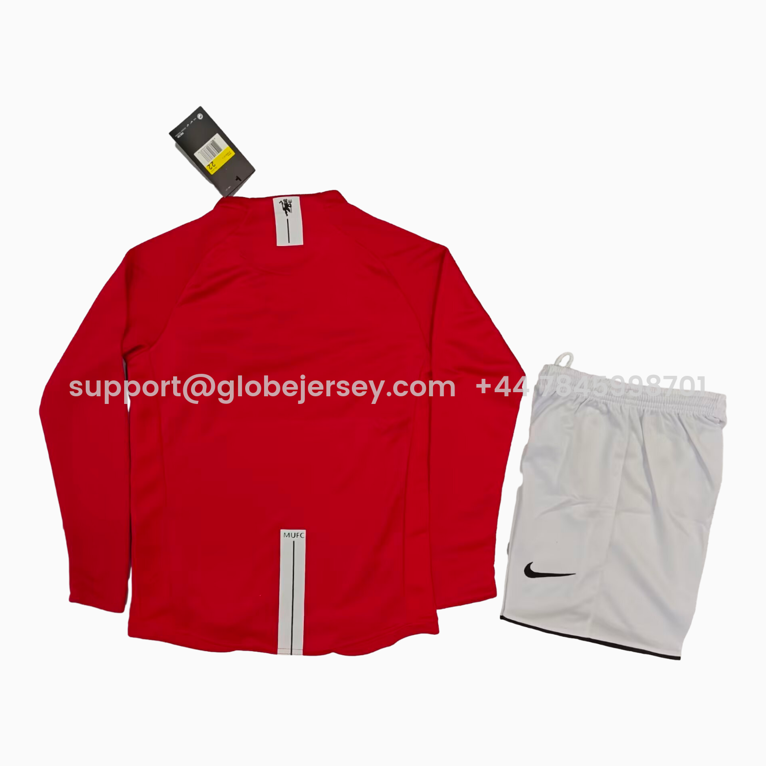 GlobeJersey-Retro Manchester United 2007-08 Home Long Sleeves Kids Kit