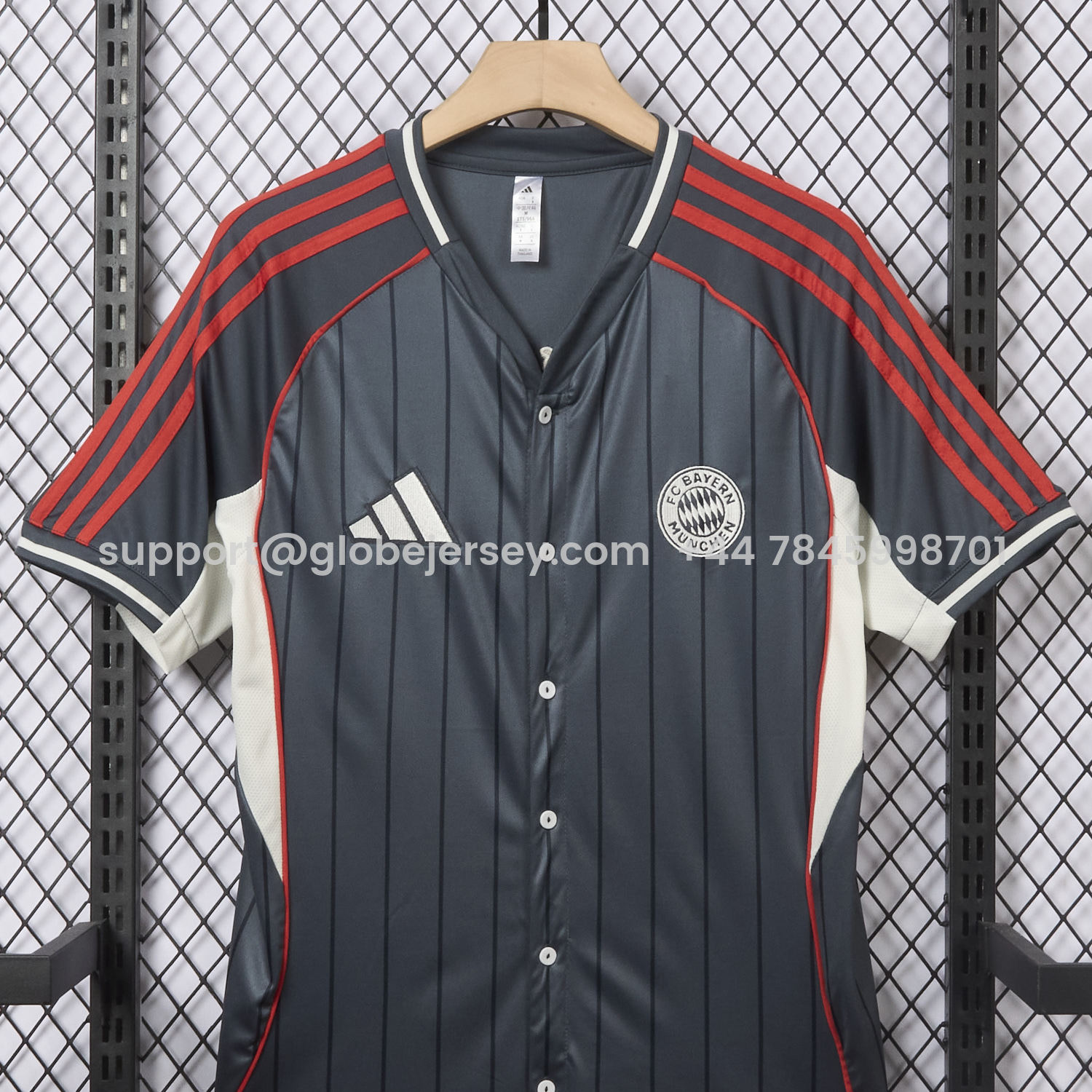 GlobeJersey-Bayern Munich 25-26 Deep Grey Baseball Jersey