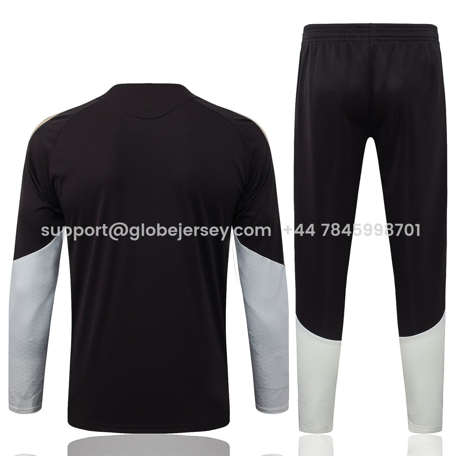 GlobeJersey-Flamengo 2026 Long Sleeve Training Set - Black With White Top & Pants