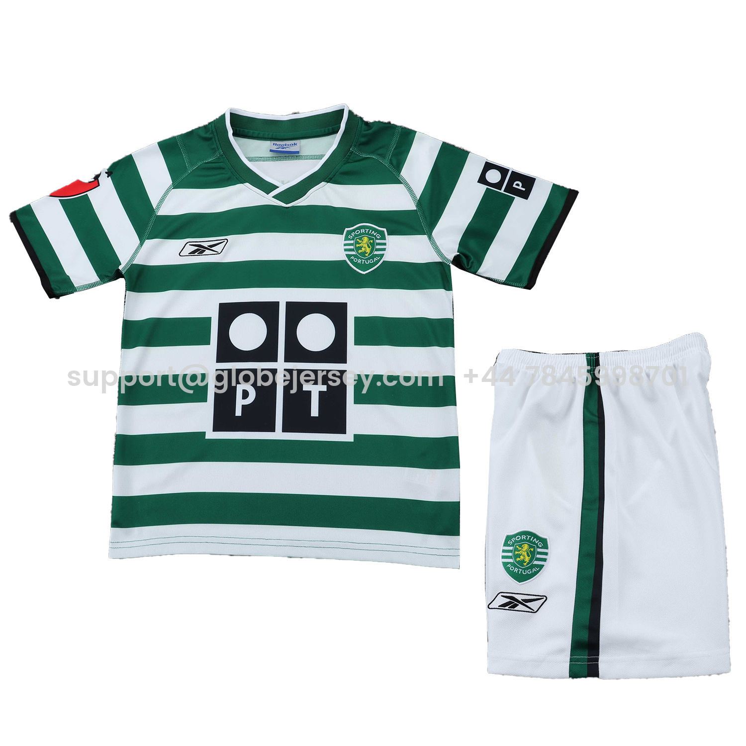 GlobeJersey-Retro Sporting CP 2003-04 Home Kids Kit