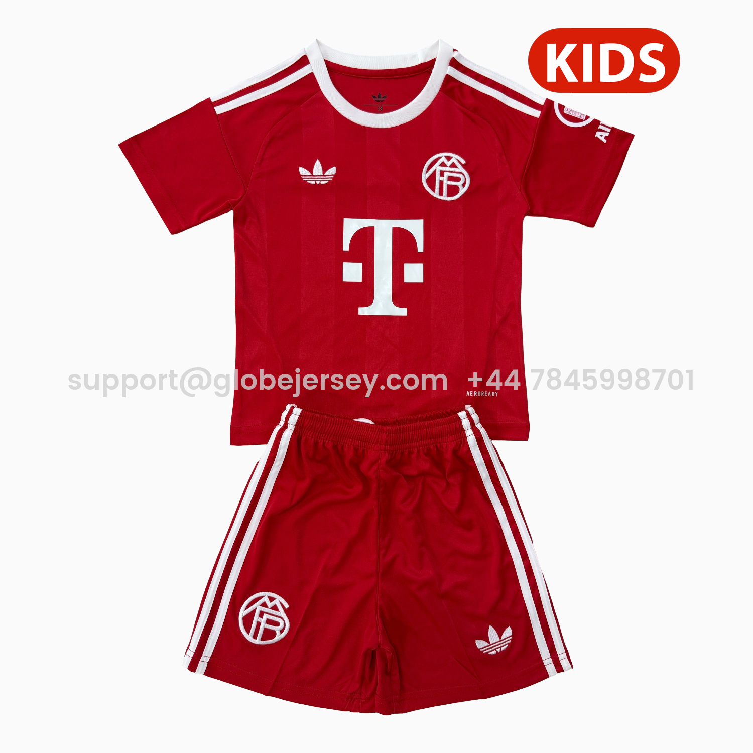 GlobeJersey-Bayern Munich 25-26 Red Goalkeeper Kids Kit