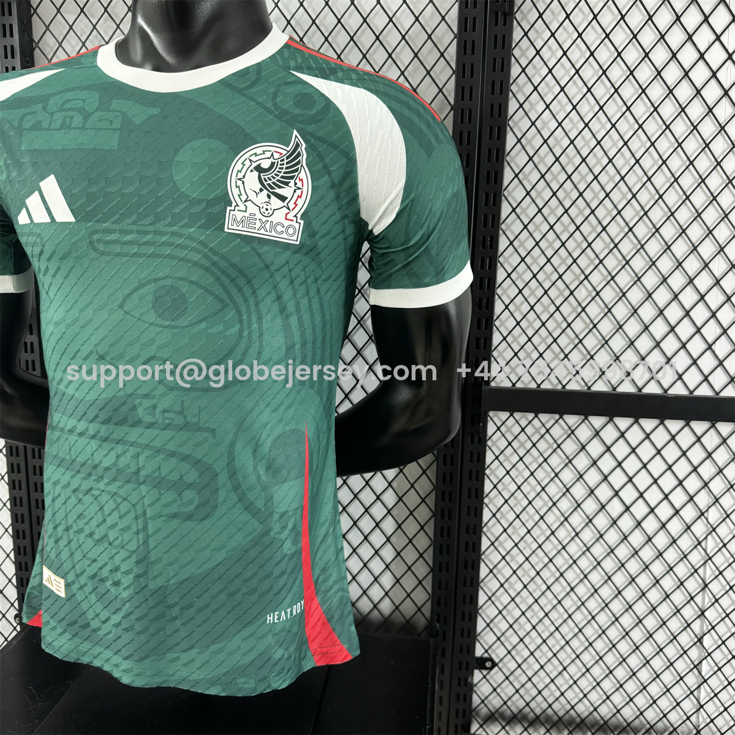 GlobeJersey-Mexico 25-26 Green Human Face Shaped Pattern Special Jersey - Player Version