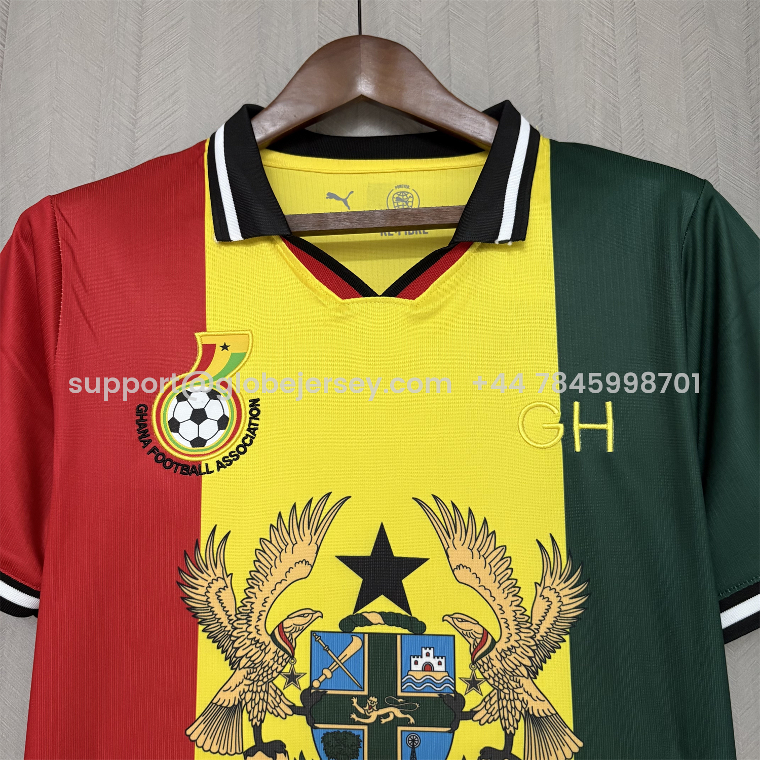 GlobeJersey-Ghana 2026 Red Yellow Green Jersey - Fans Version