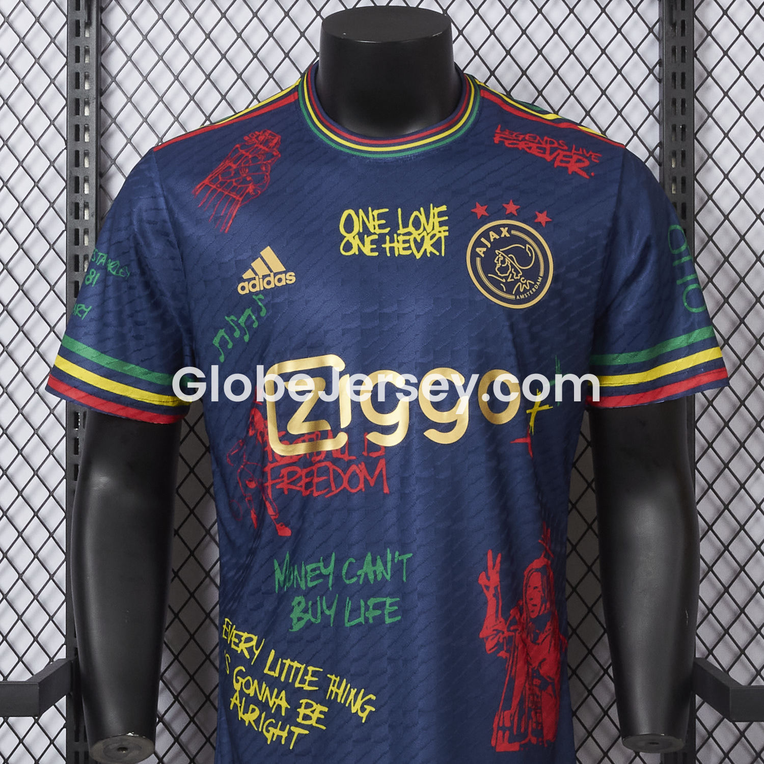 GlobeJersey-Ajax x B-O-B Marly 2025-26 40th Blue Special Edition Jersey - Player Version